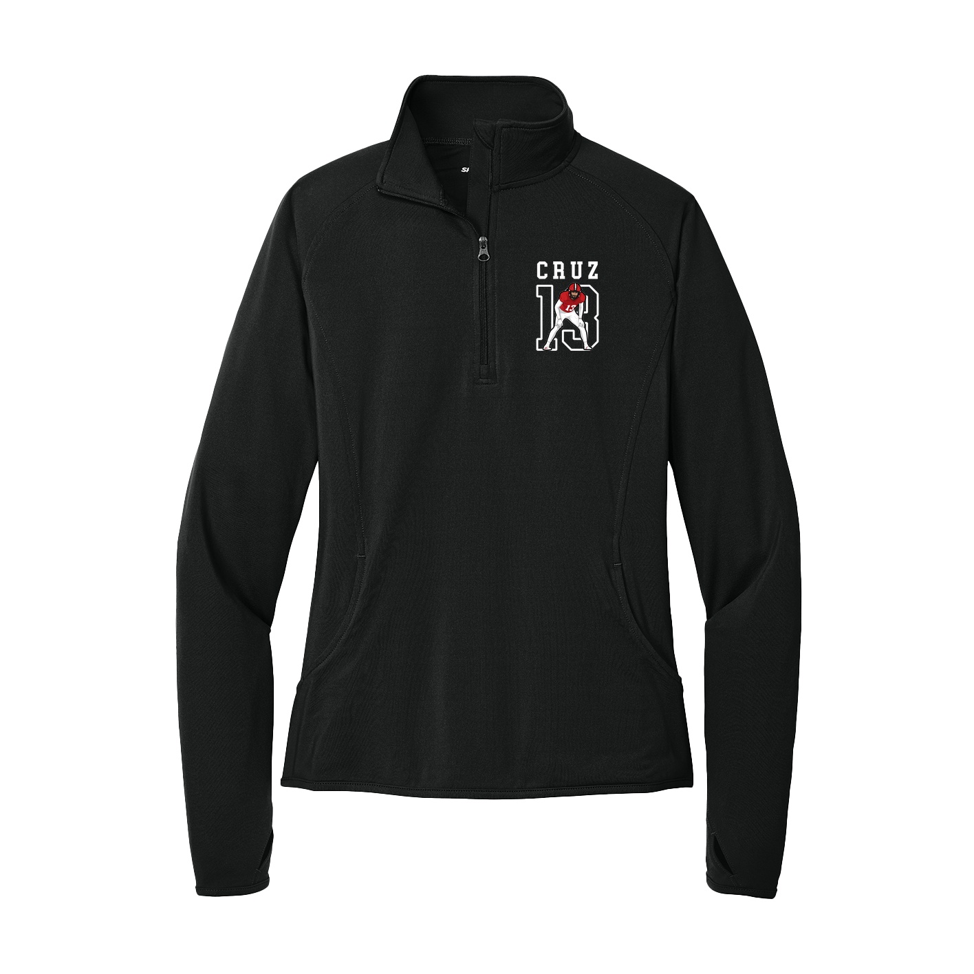 Women's Q-Zip Pullover — Shirsey in Black