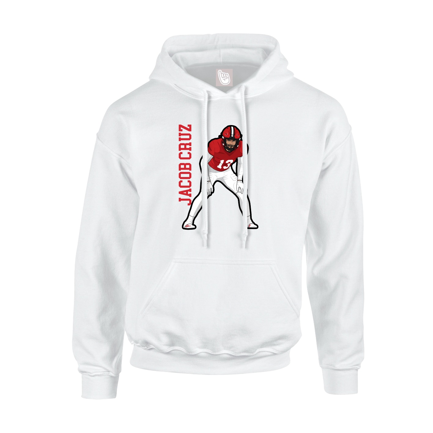 Hoodie — Name Vertical in White