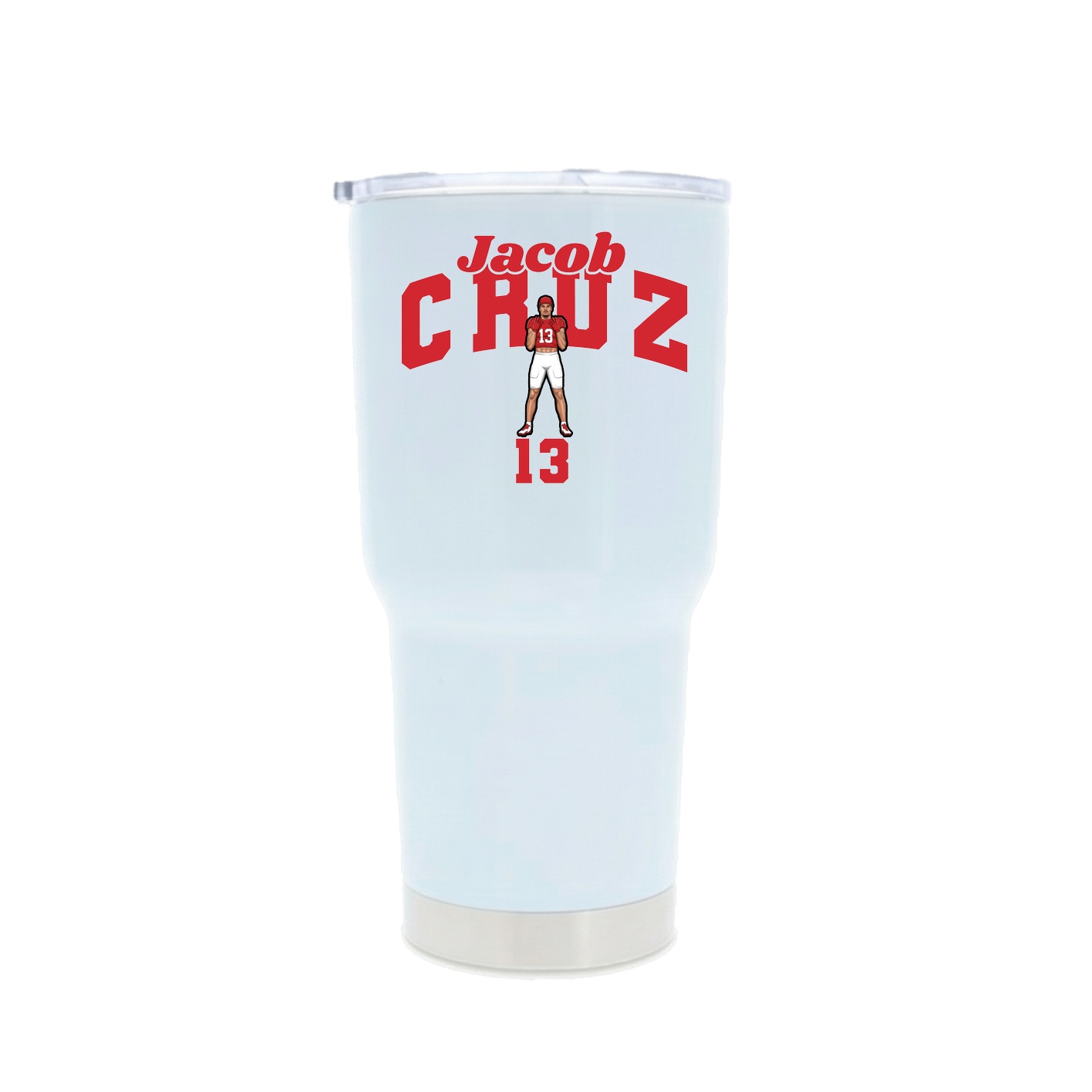 30oz Stainless Steel Tumbler — Signature Arch in White