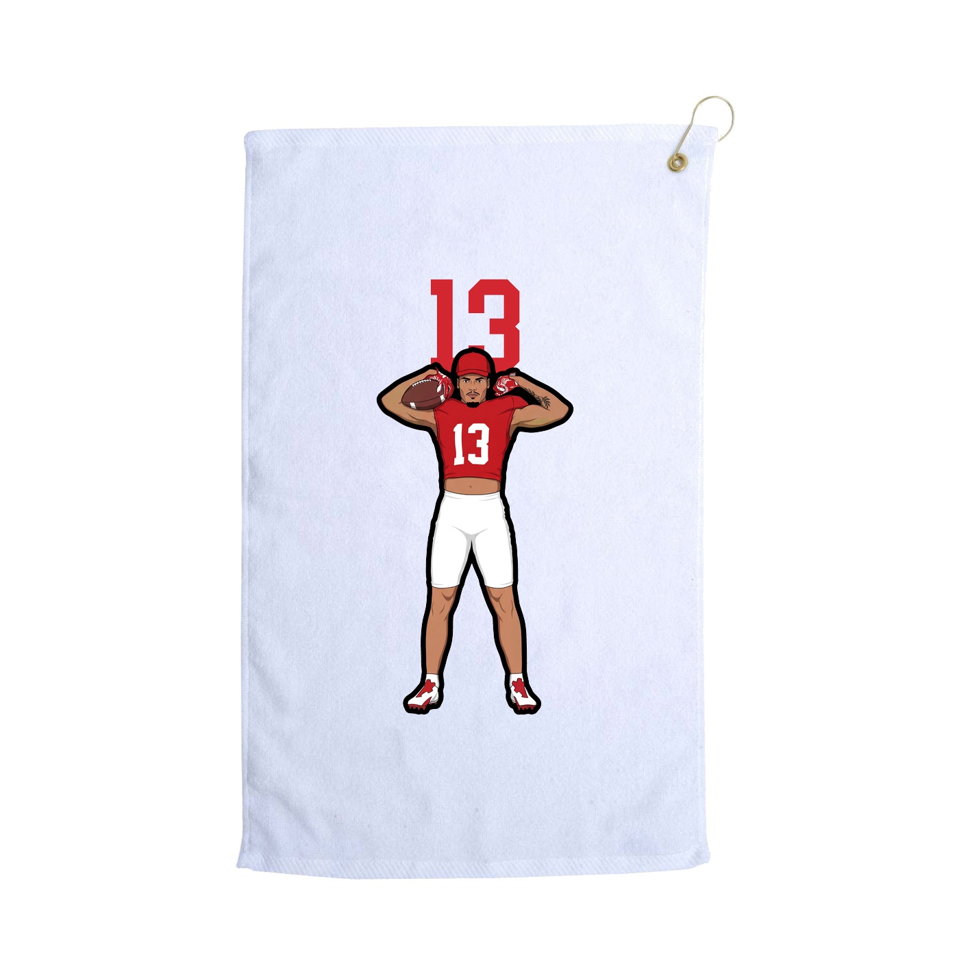 Golf Towel — Number Top in White