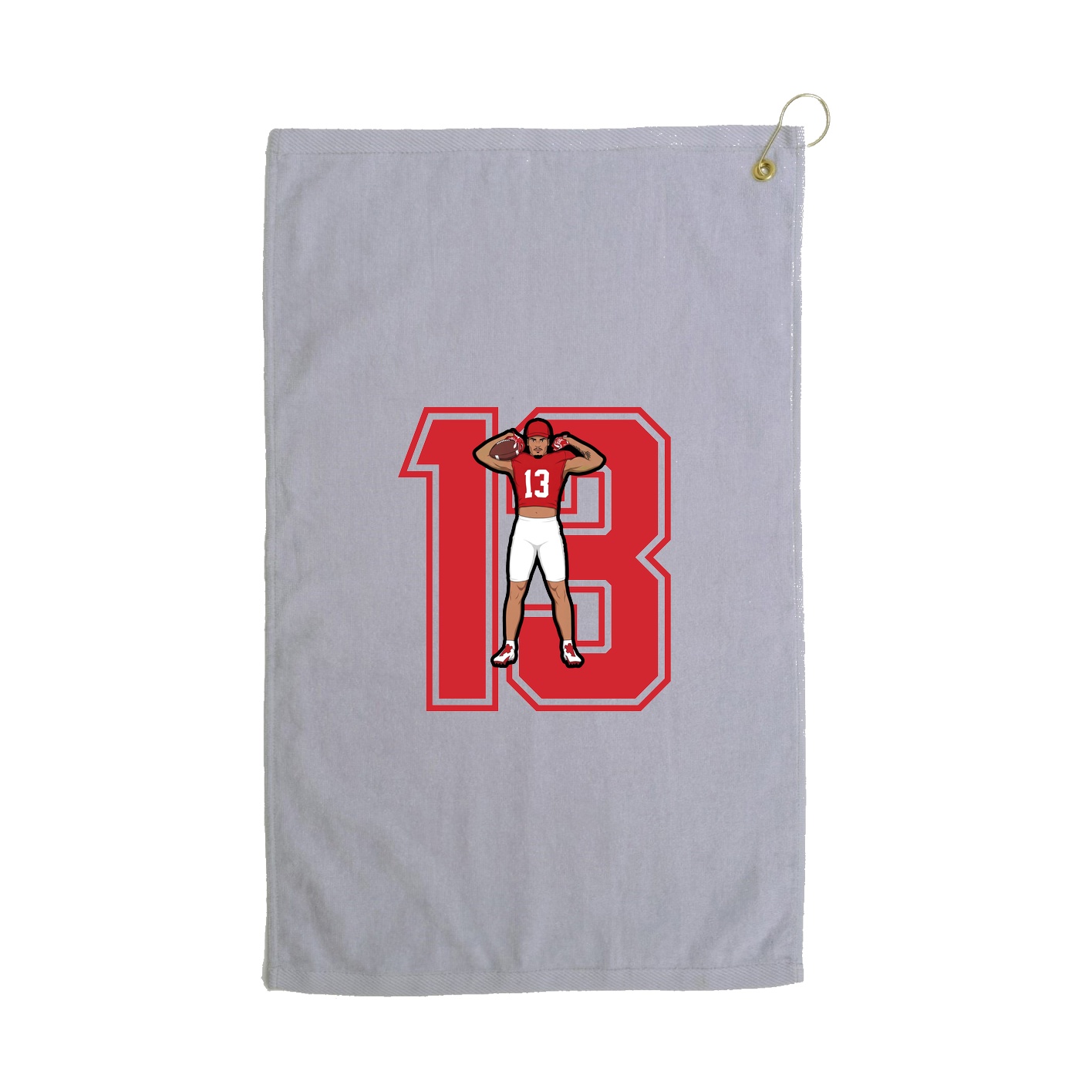Golf Towel — Number in Grey