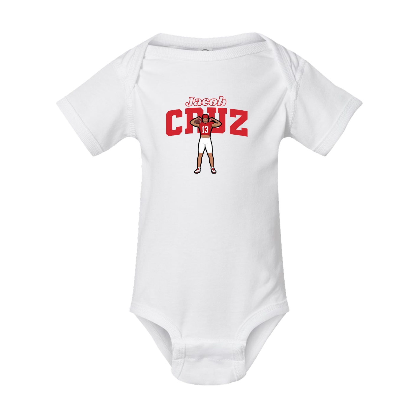 Baby Onesie — Name Arch in White