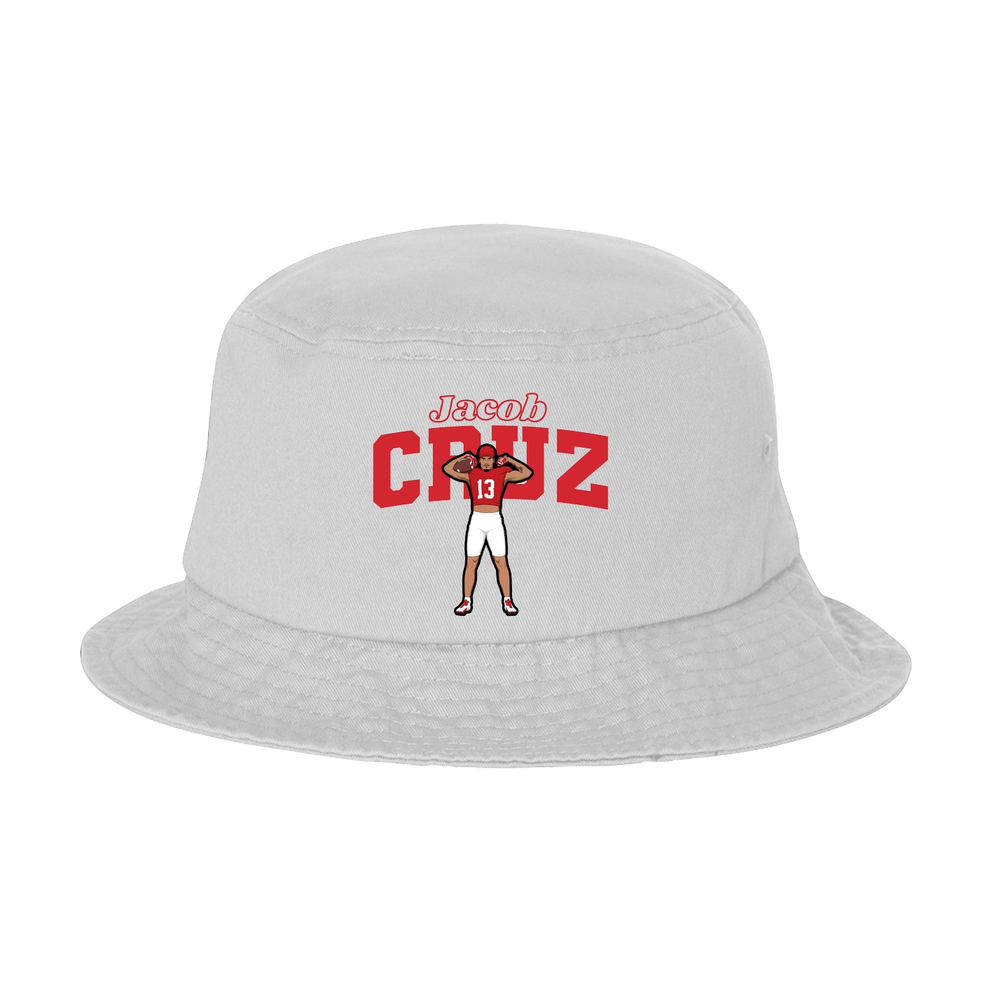Bucket Cap — Name Arch in White