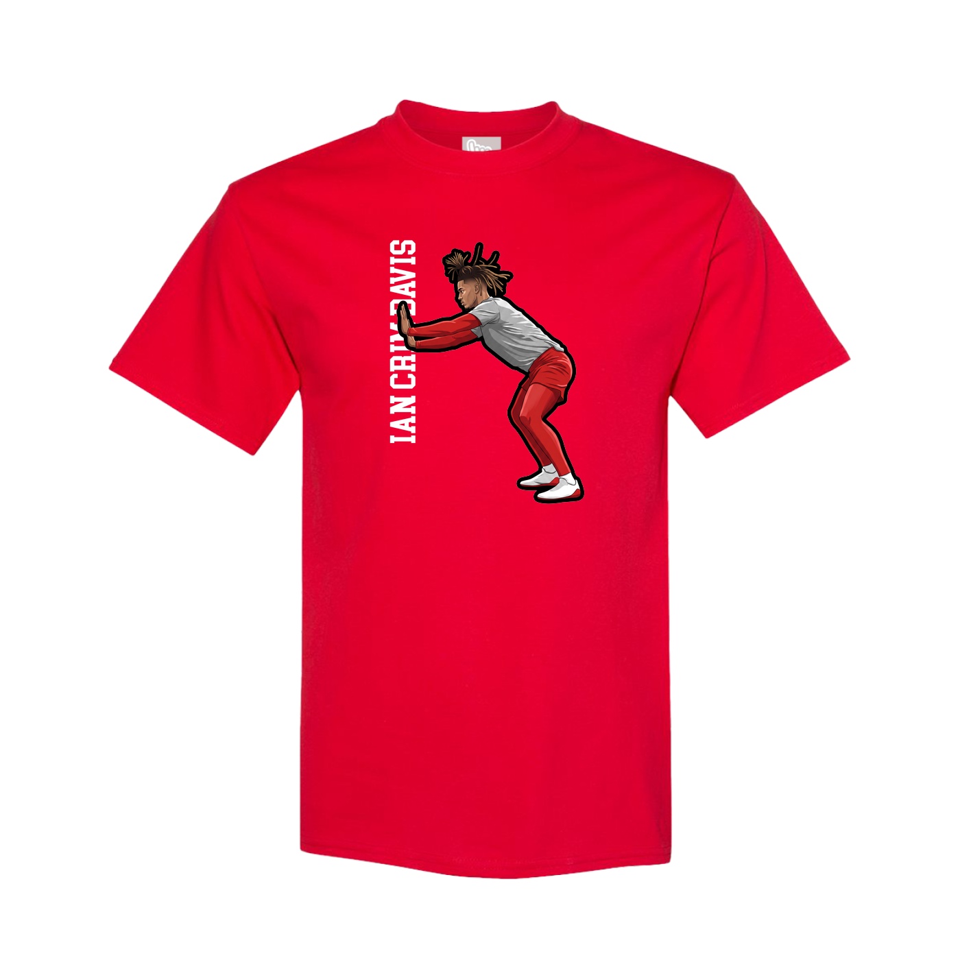 Tee — Name Vertical in Red