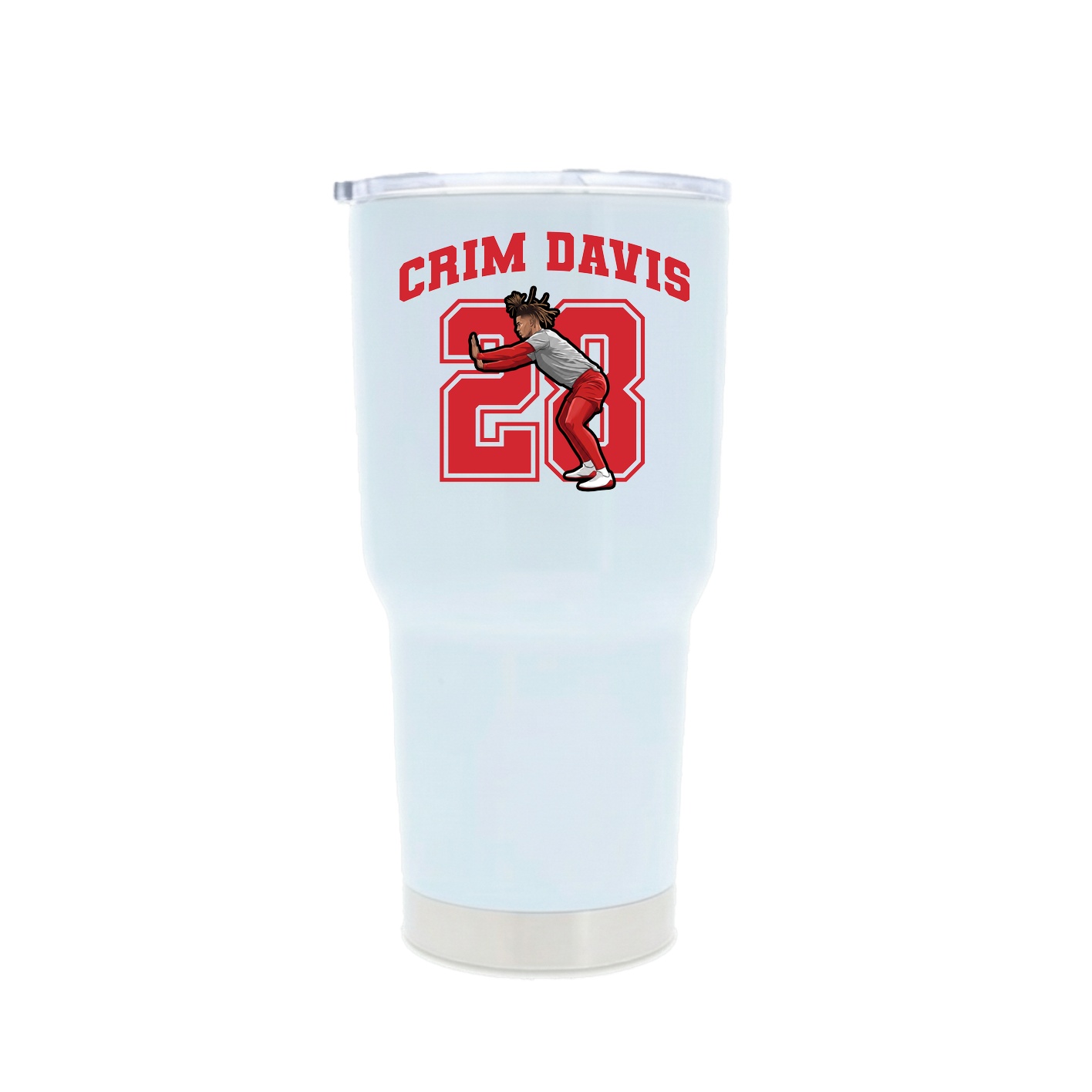 30oz Stainless Steel Tumbler — Number in White