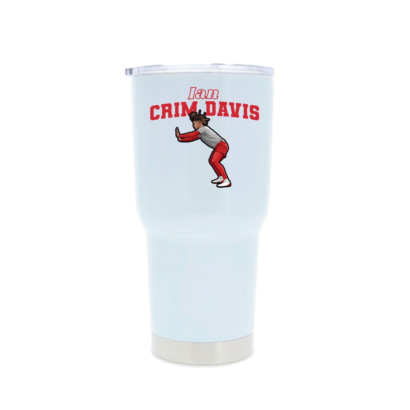 30oz Stainless Steel Tumbler — Name Arch in White