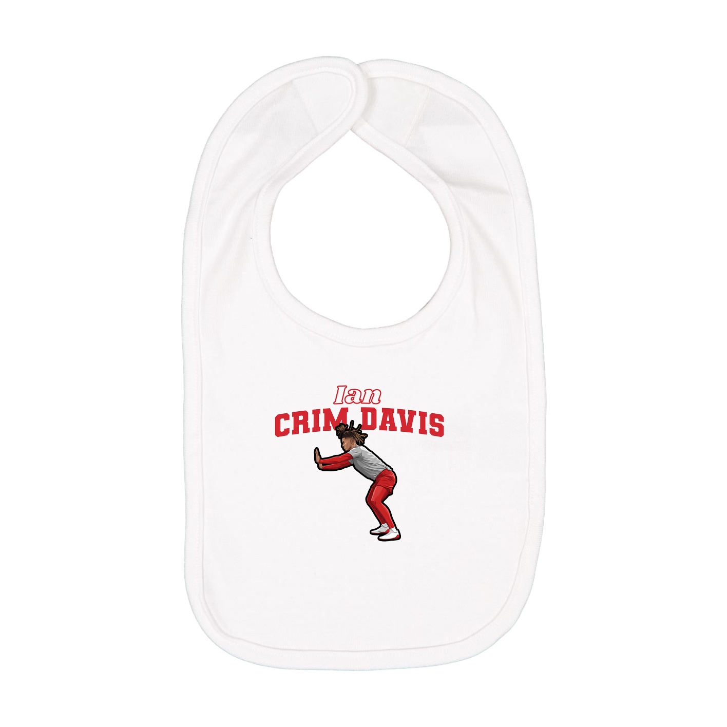 Infant Bib — Name Arch in White