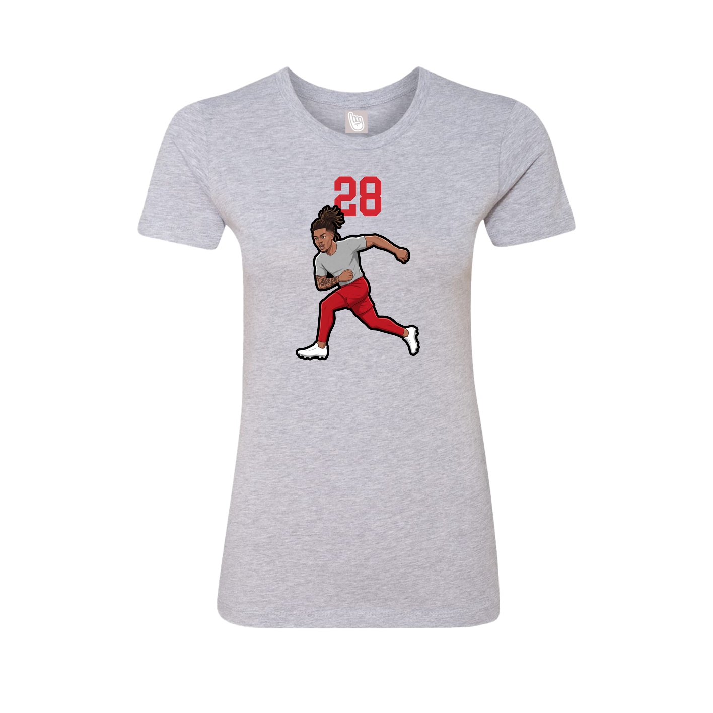 Womens Tee — Number Top in Grey