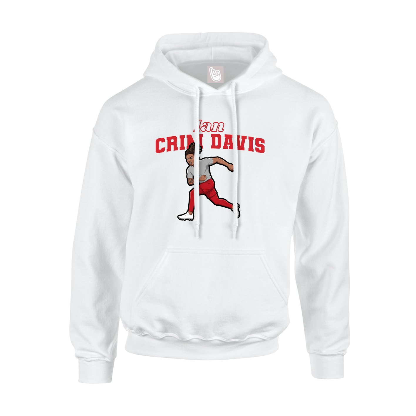 Youth Hoodie — Name Arch in White
