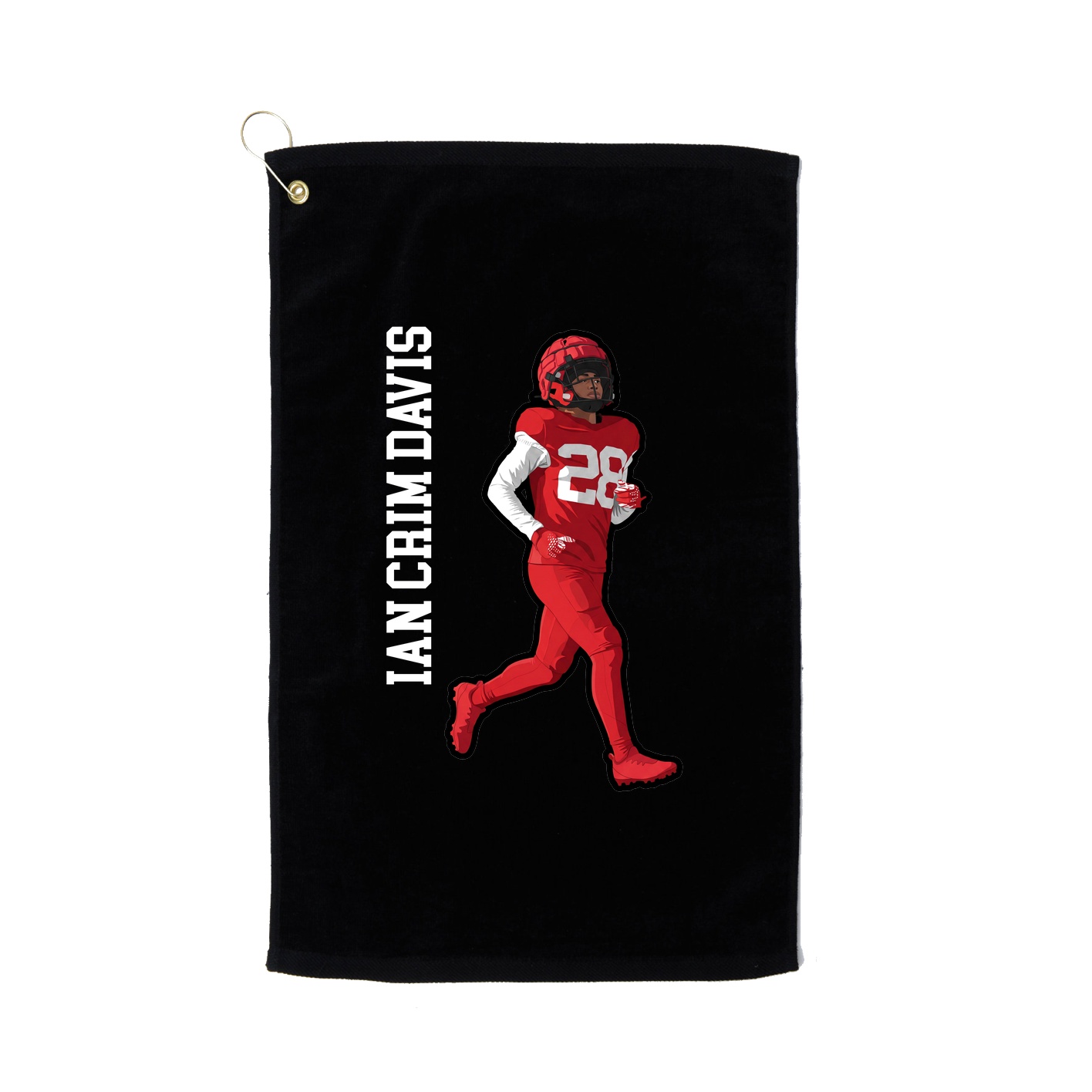 Golf Towel — Name Vertical in Black