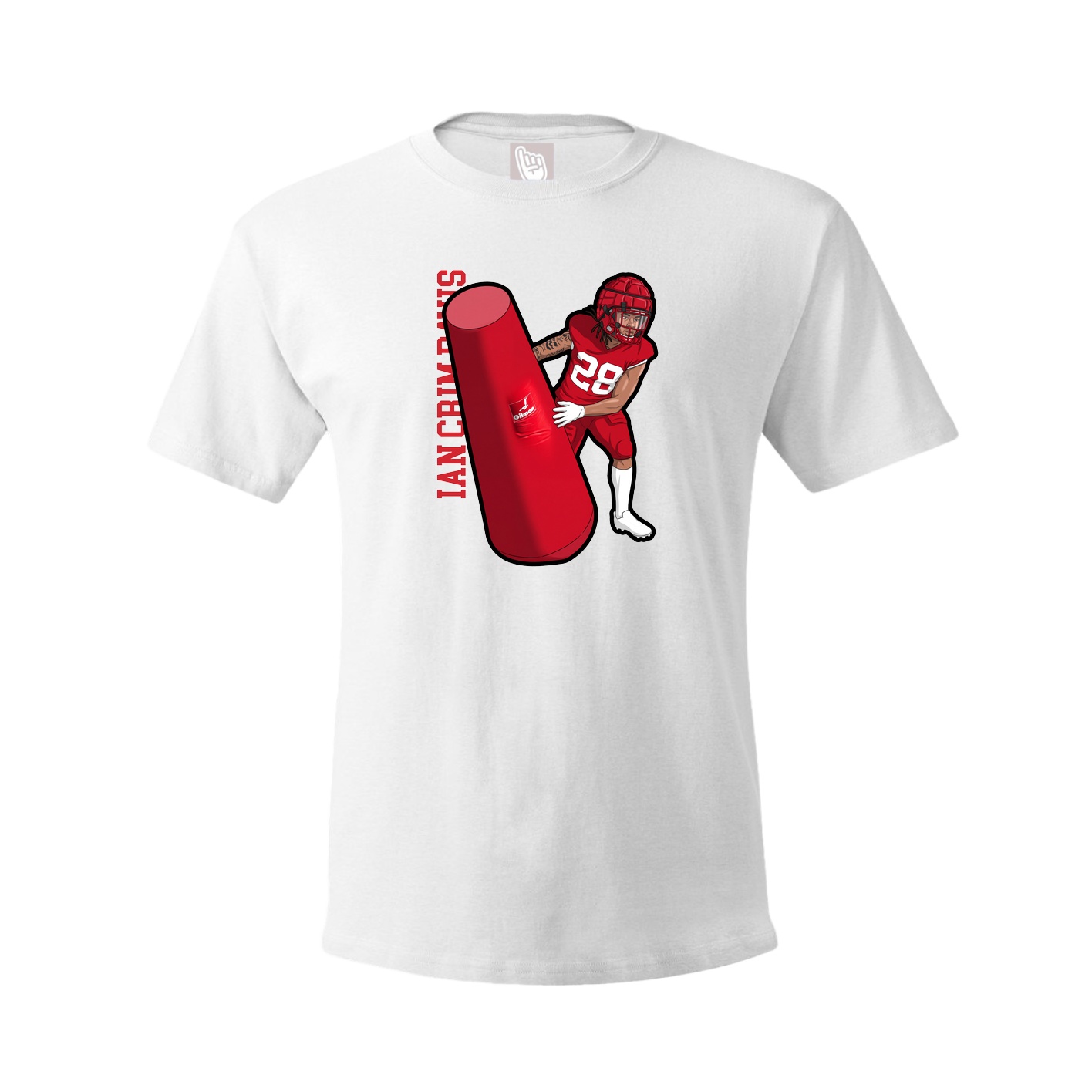 Tee — Name Vertical in White