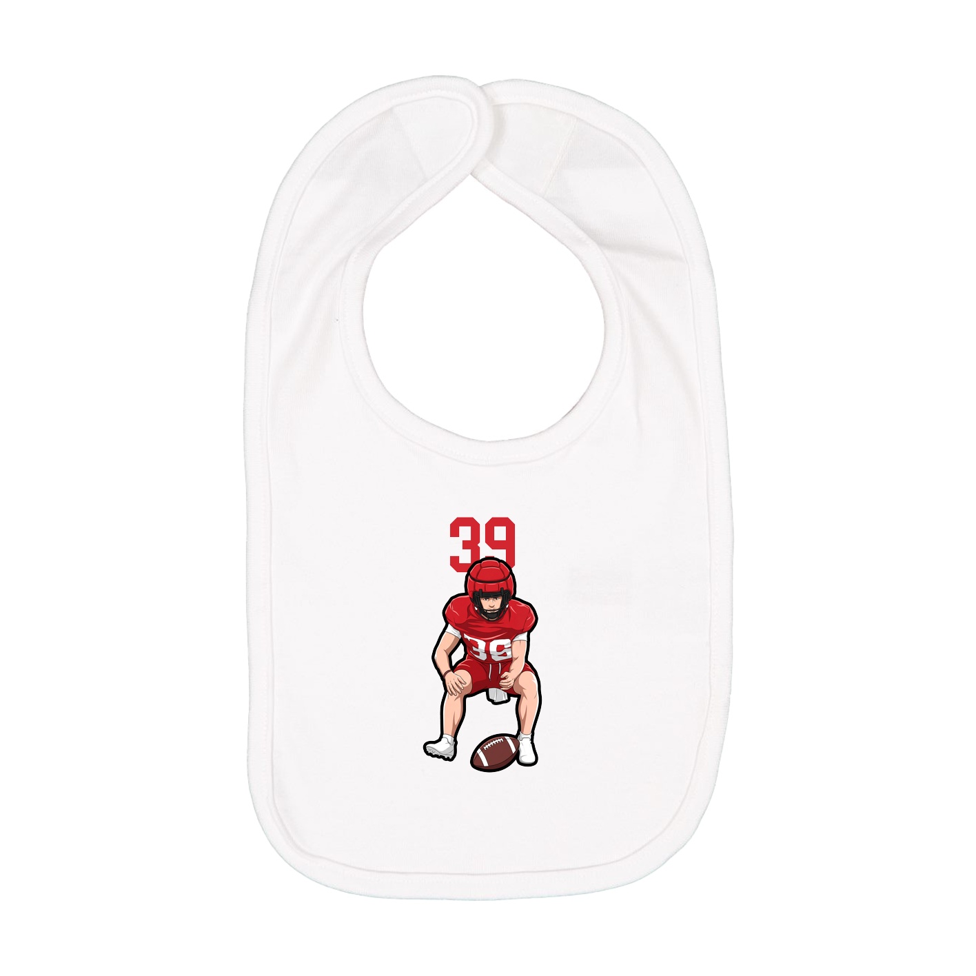 Infant Bib — Number Top in White