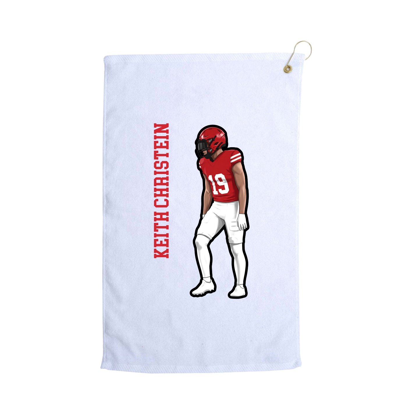 Golf Towel — Name Vertical in White
