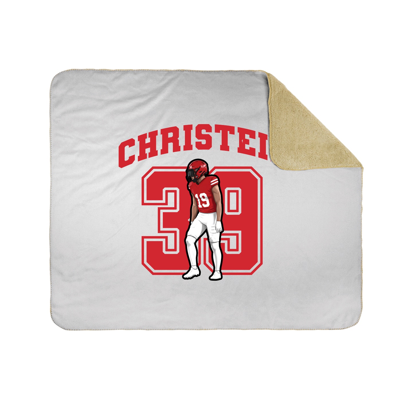 Throw Blanket — Number in White