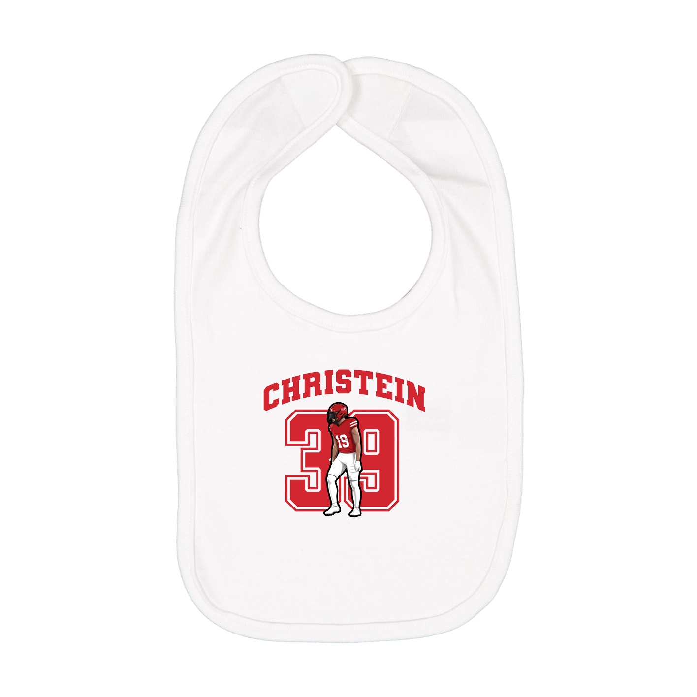 Infant Bib — Number in White