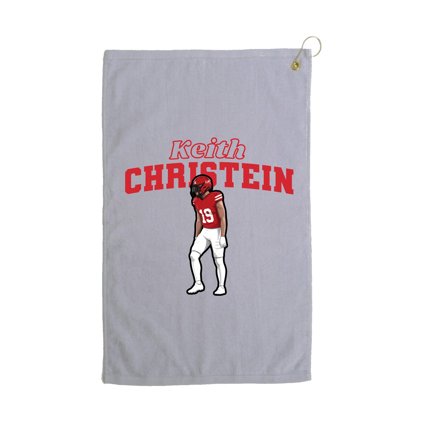 Golf Towel — Name Arch in Grey