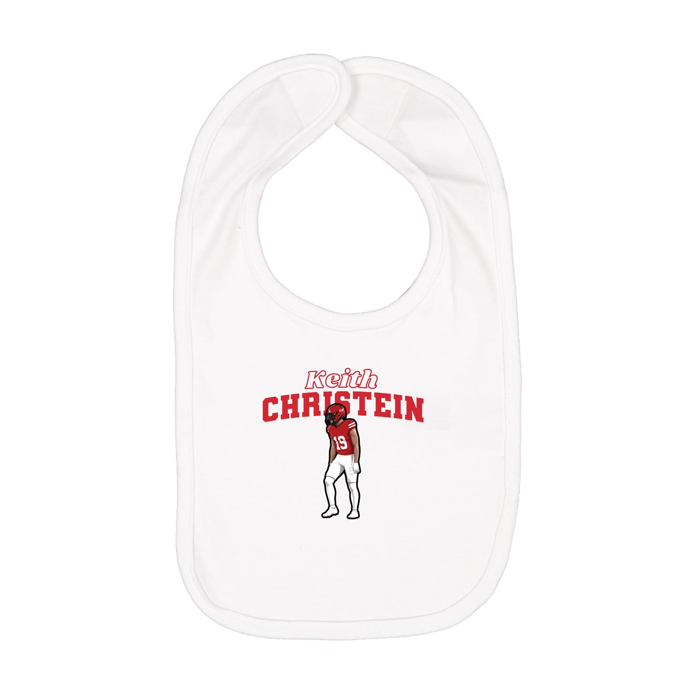 Infant Bib — Name Arch in White