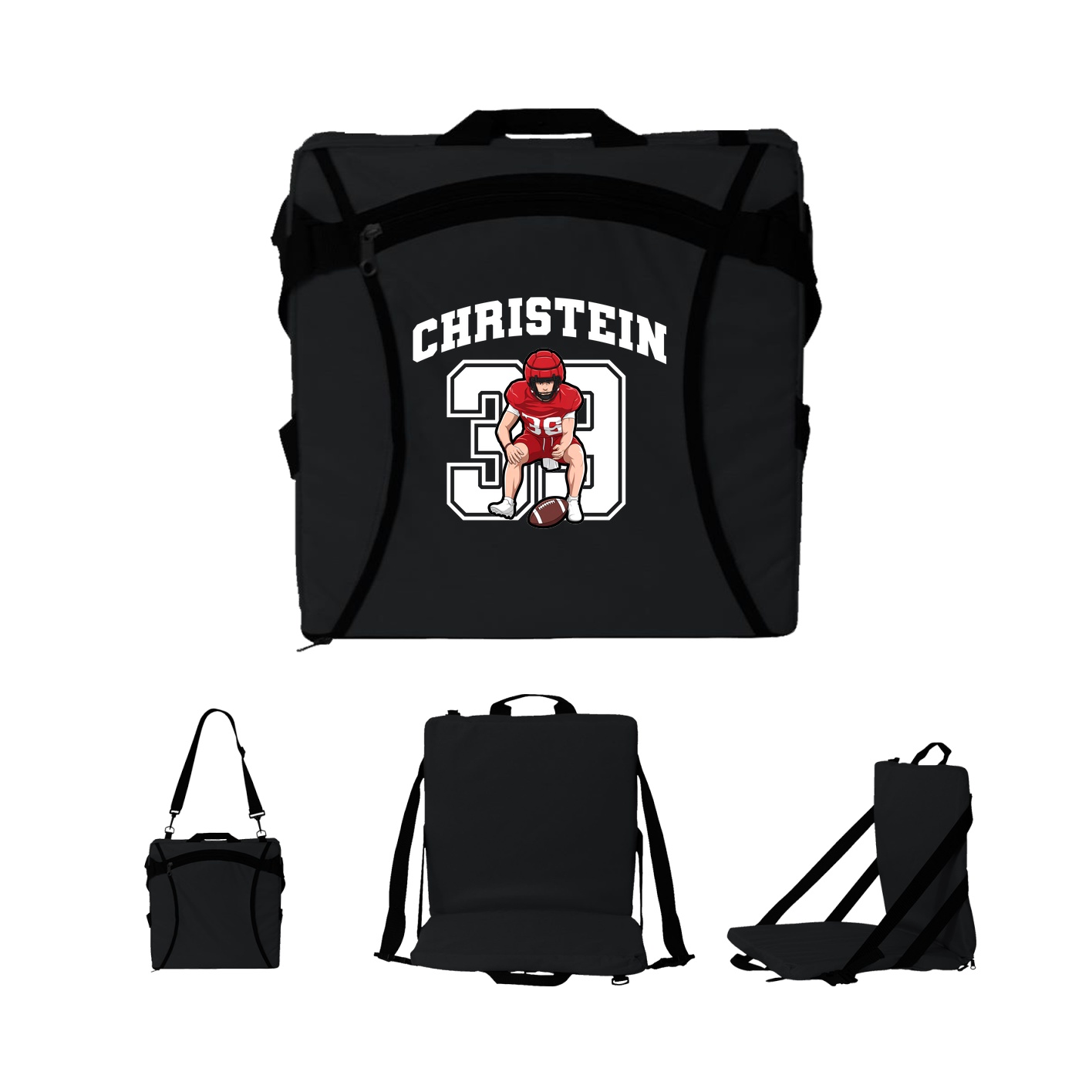 Folding Stadium Seat — Number in Black
