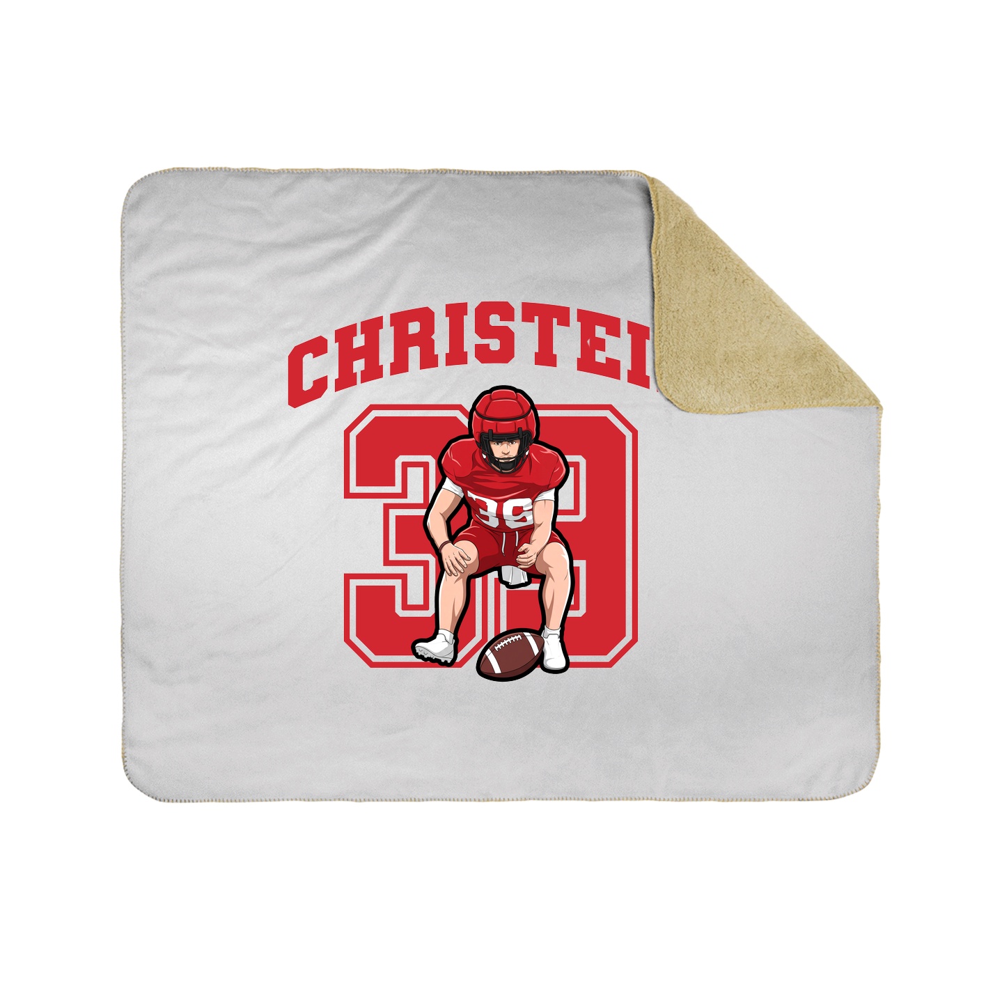 Throw Blanket — Number in White