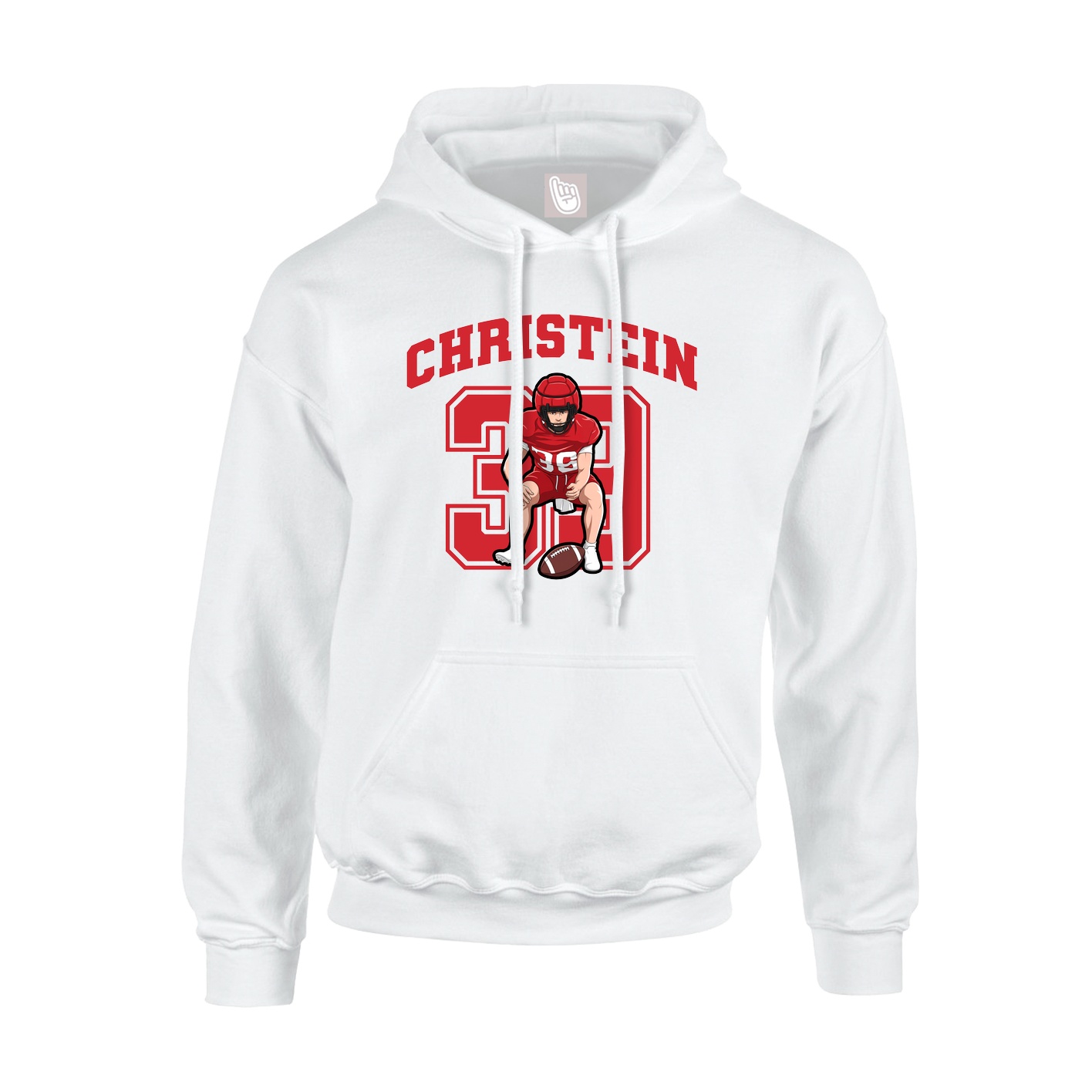 Hoodie — Number in White