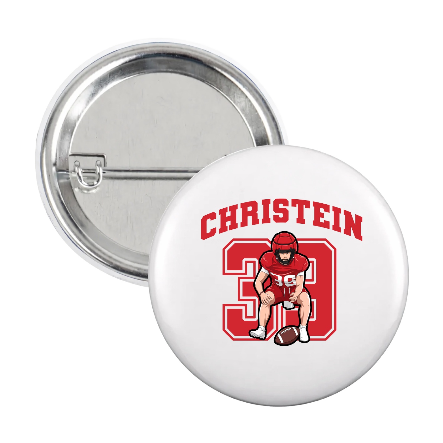 Game Day Button — Number in White