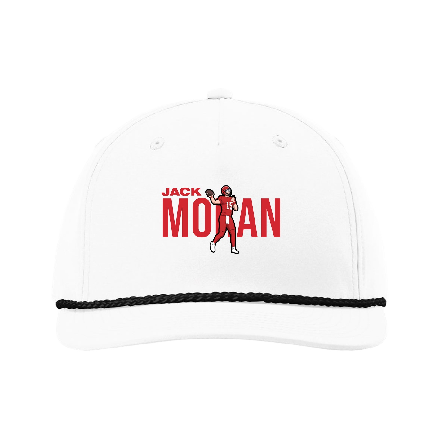 Five-Panel Classic Rope Cap — Player Name in White