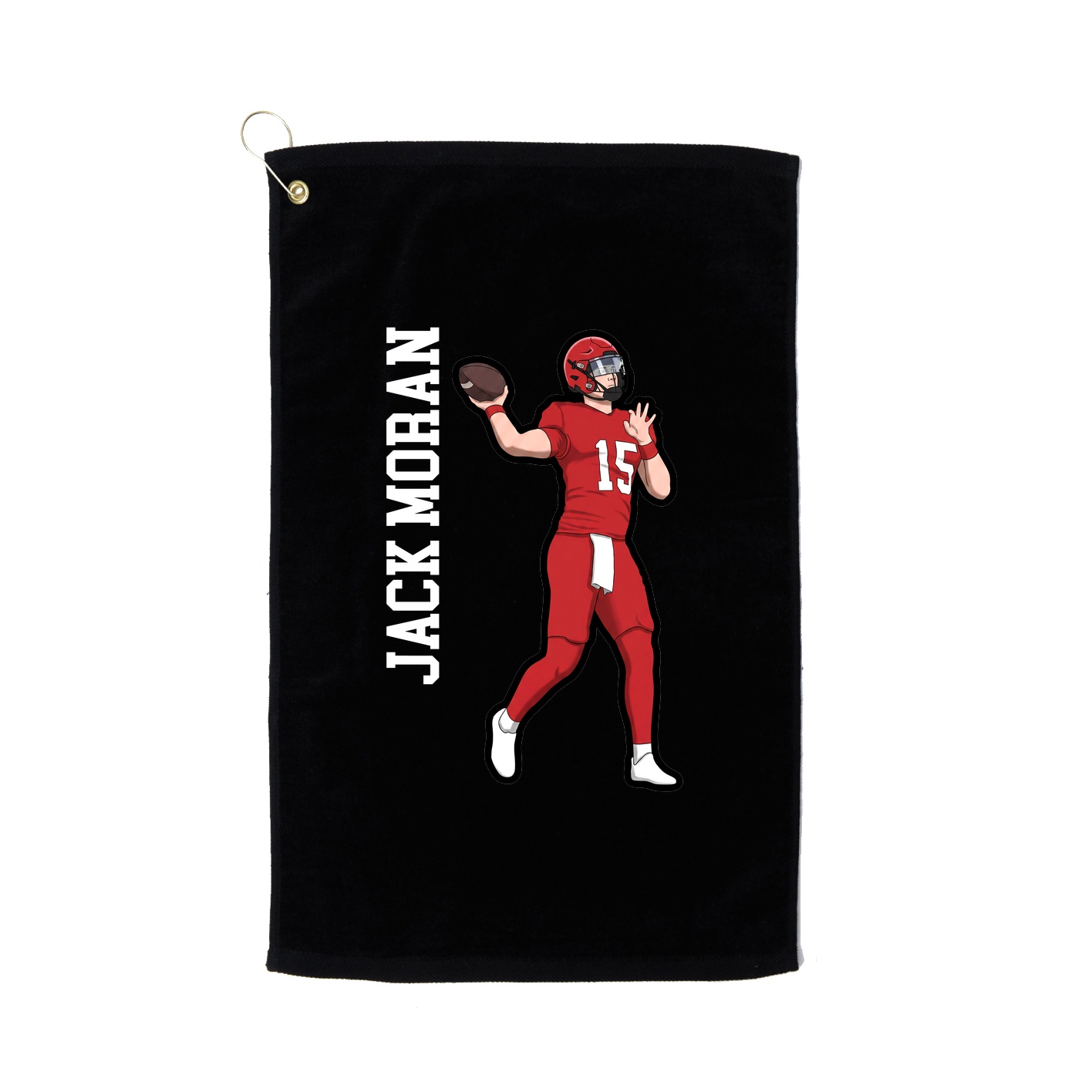 Golf Towel — Name Vertical in Black