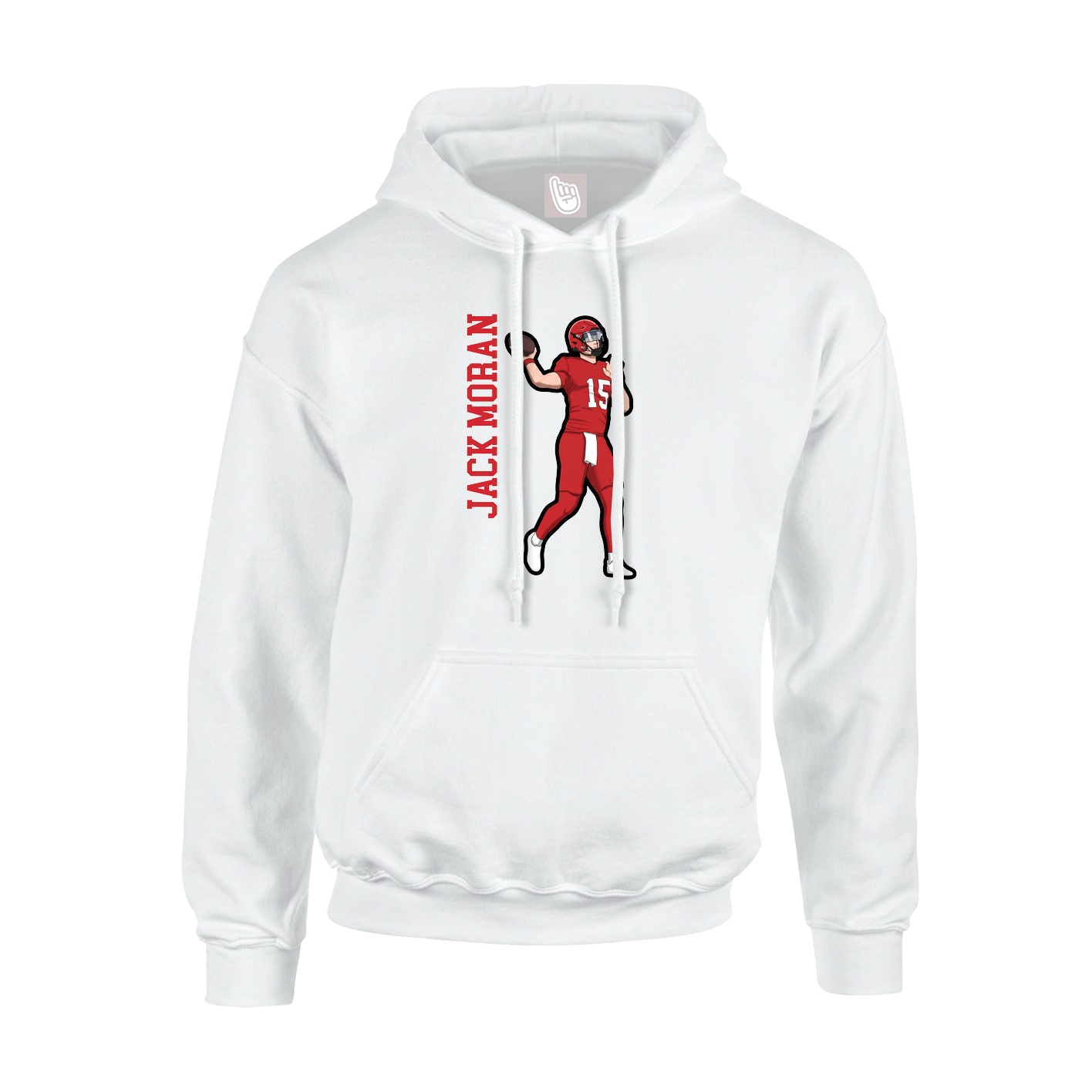 Youth Hoodie — Name Vertical in White