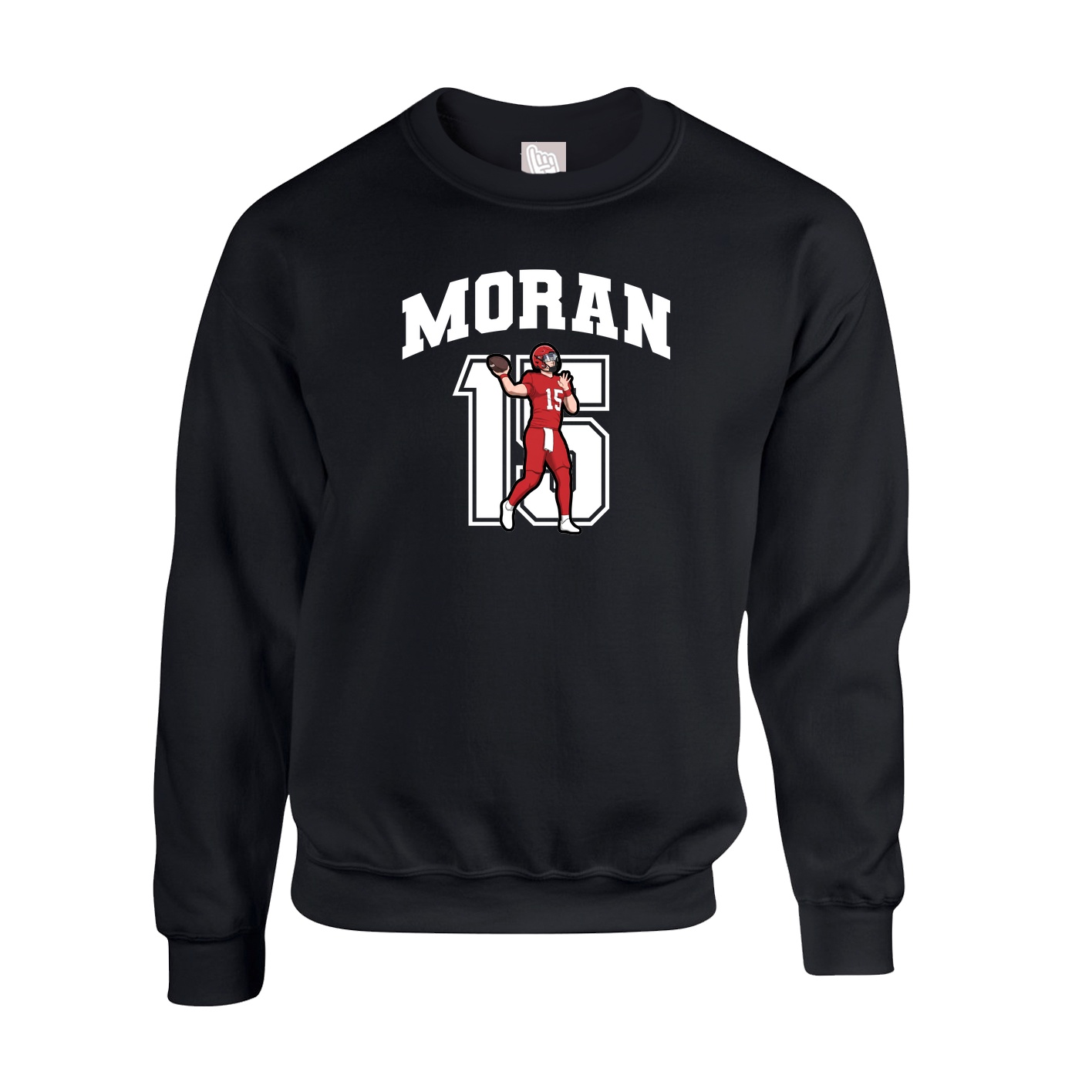 Fleece Crew — Number in Black