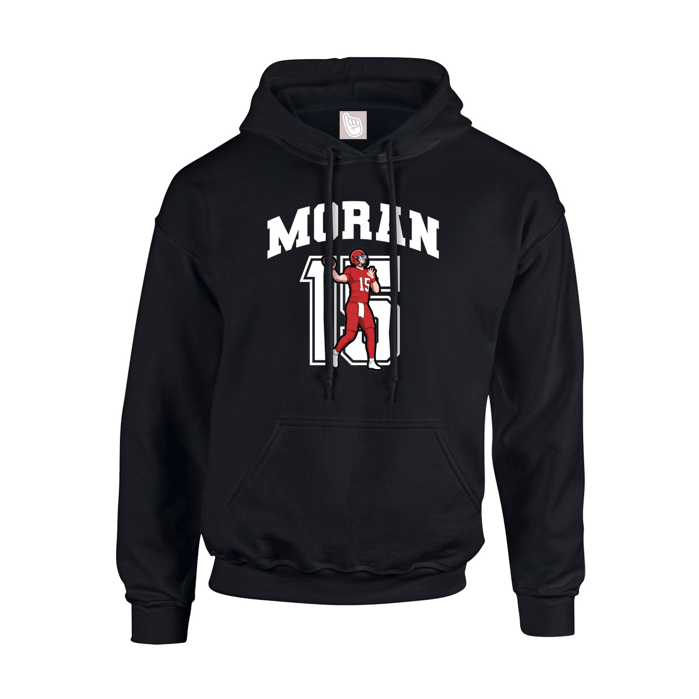Youth Hoodie — Number in Black
