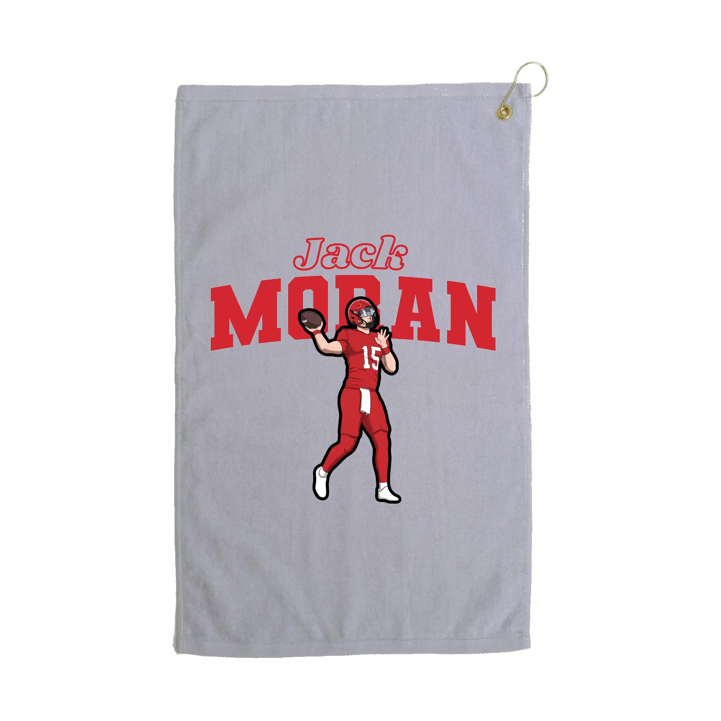 Golf Towel — Name Arch in Grey
