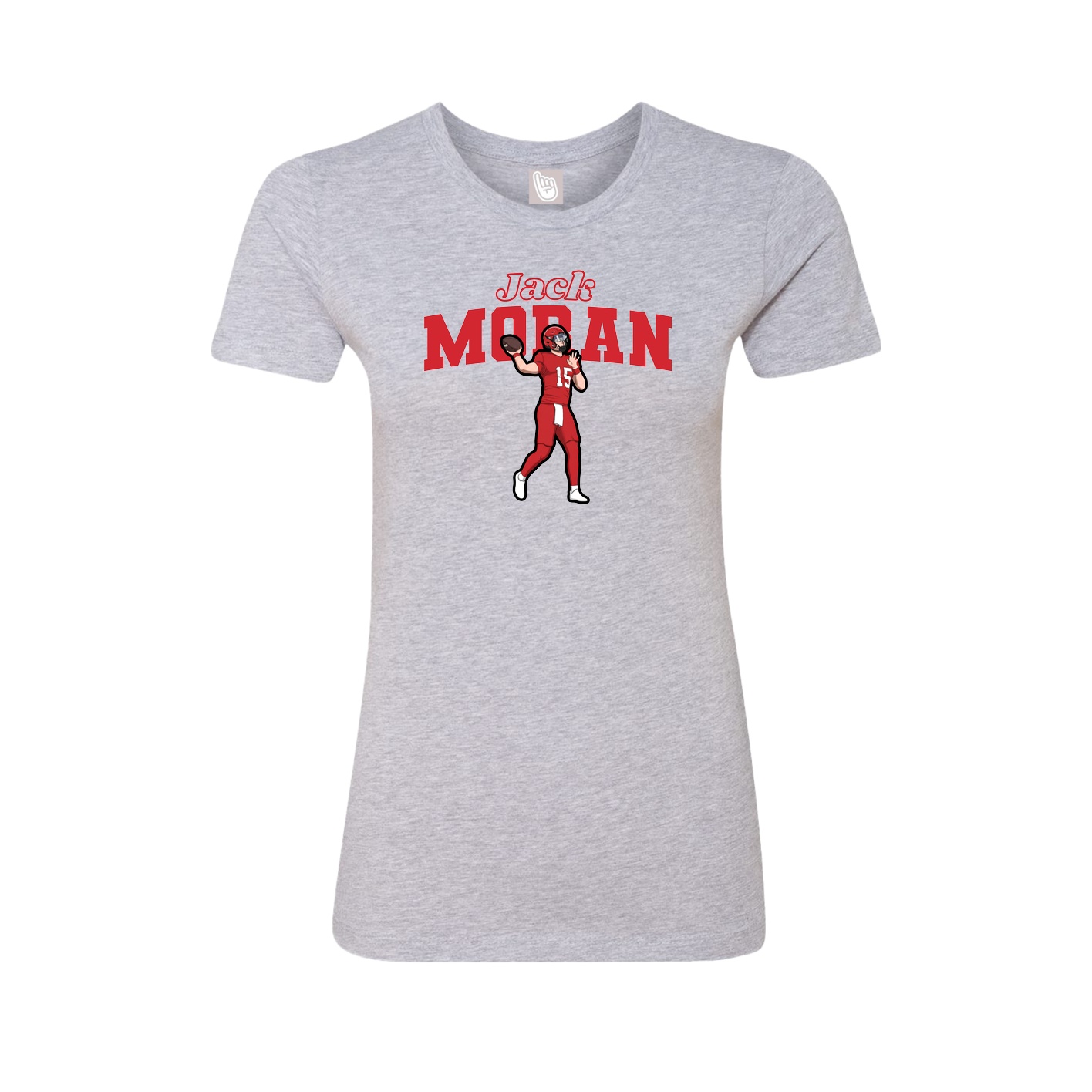 Fitted Women's Tee — Name Arch in Grey