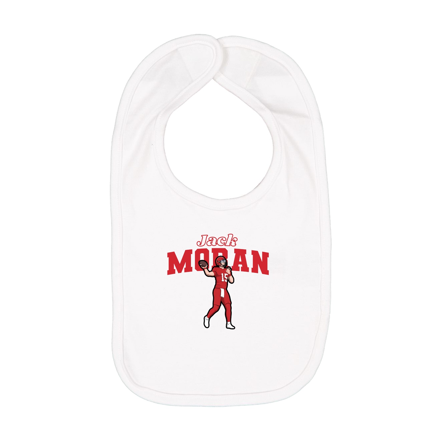 Infant Bib — Name Arch in White