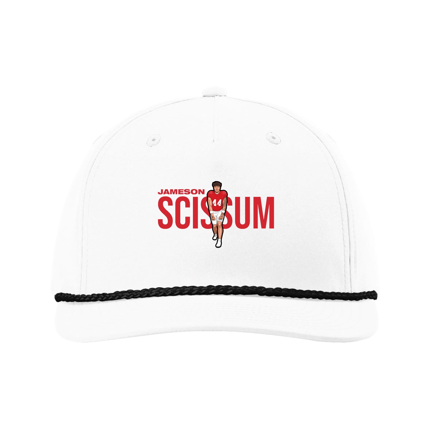 Five-Panel Classic Rope Cap — Player Name in White