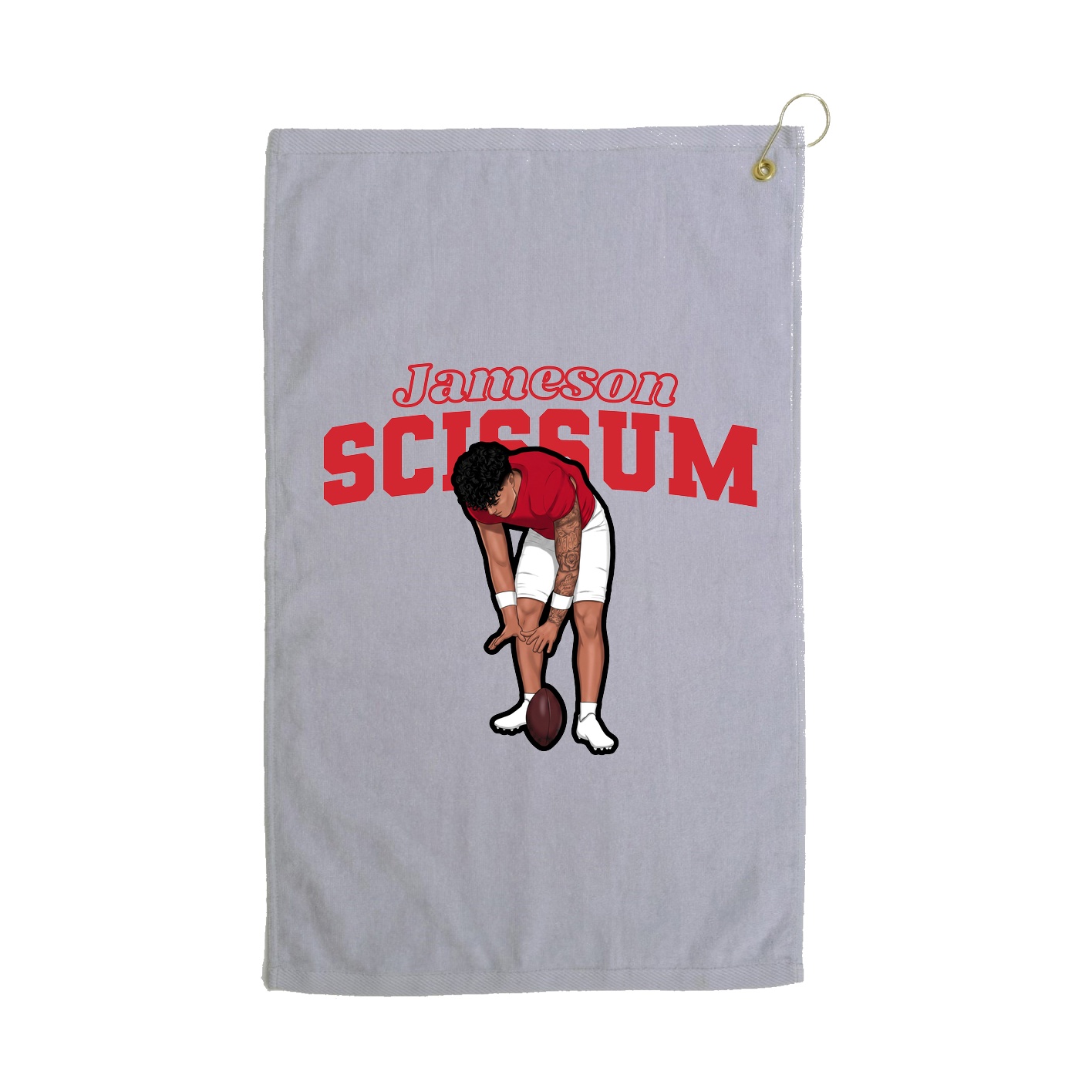 Golf Towel — Name Arch in Grey