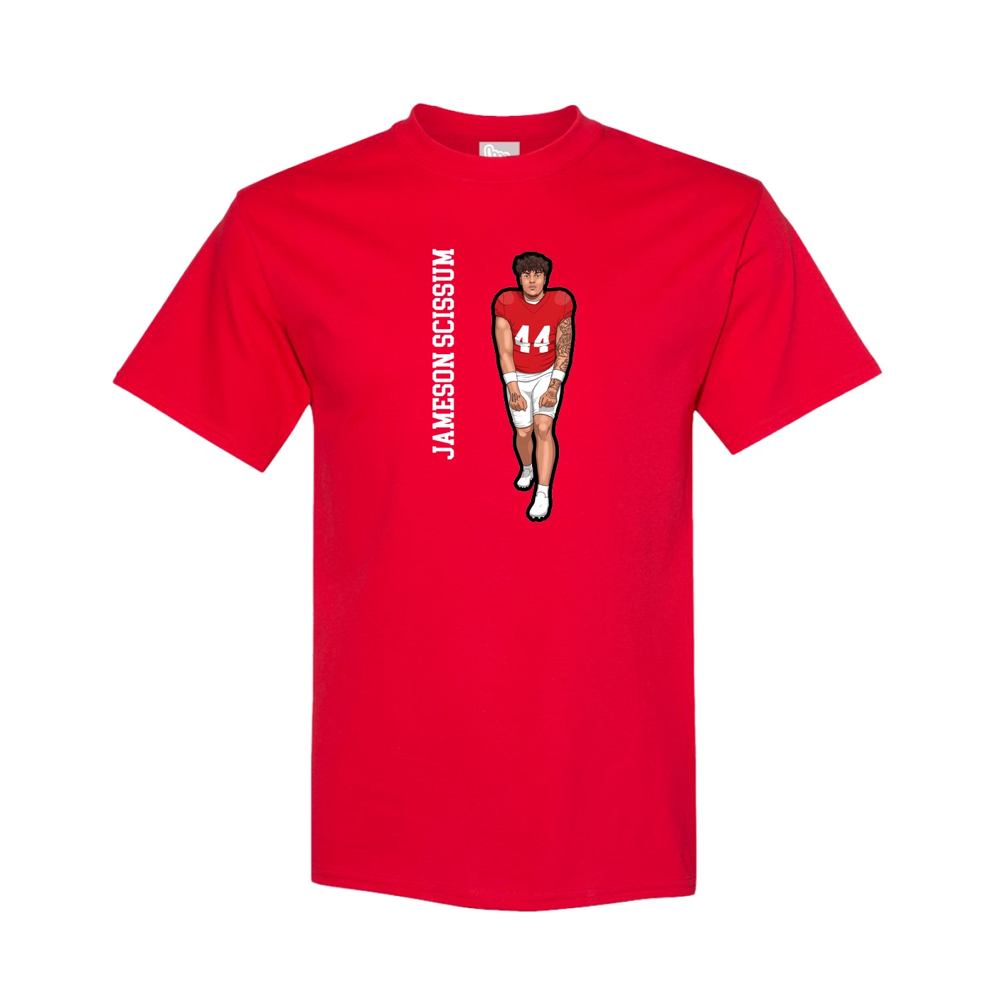 Tee — Name Vertical in Red