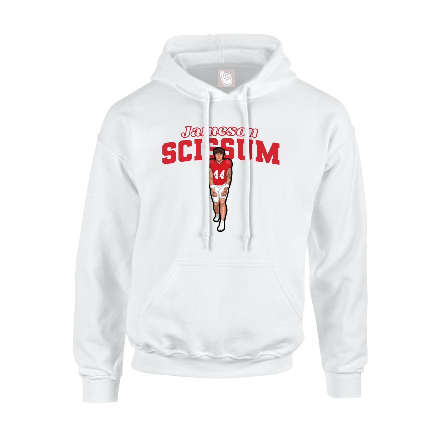 Hoodie — Name Arch in White