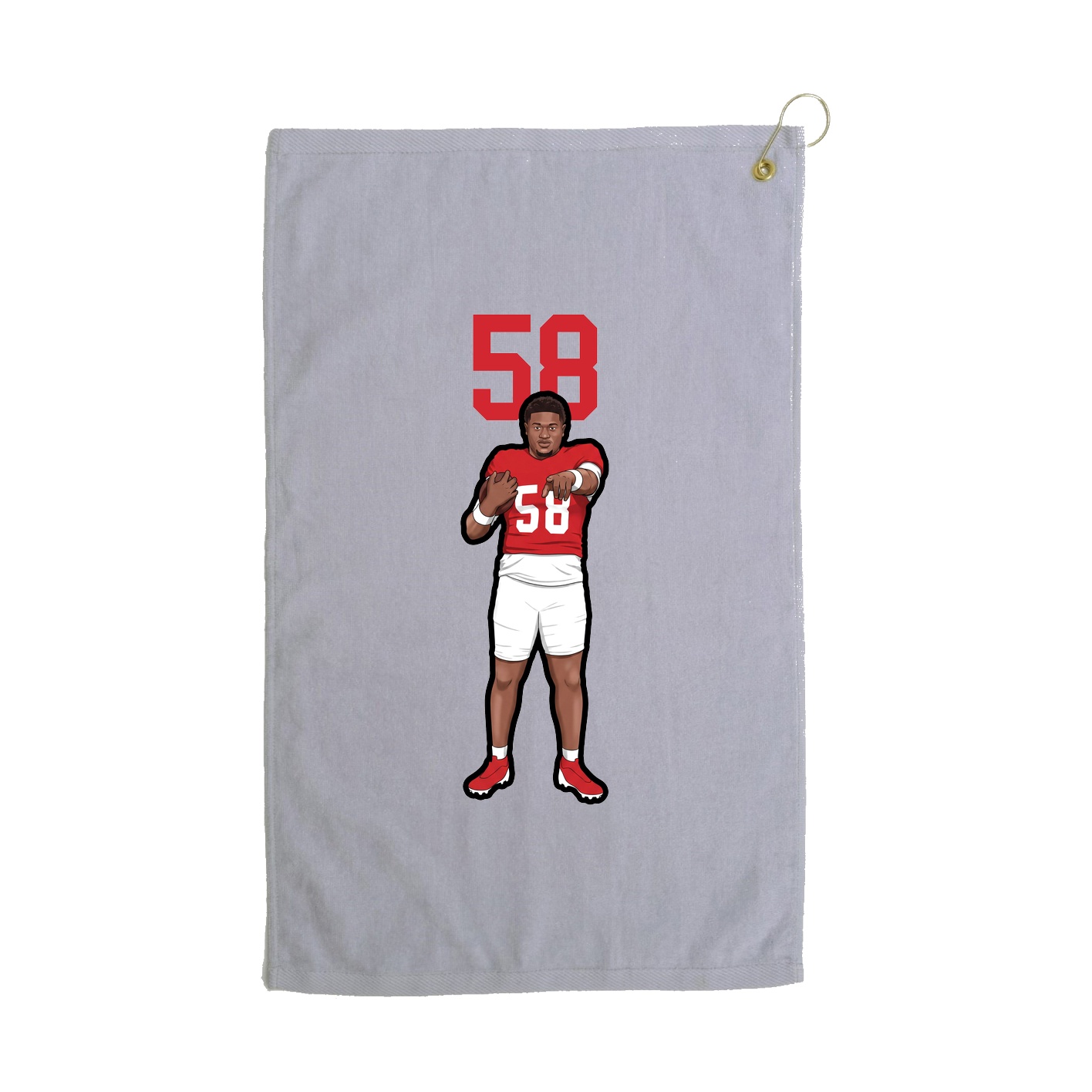 Golf Towel — Number Top in Grey
