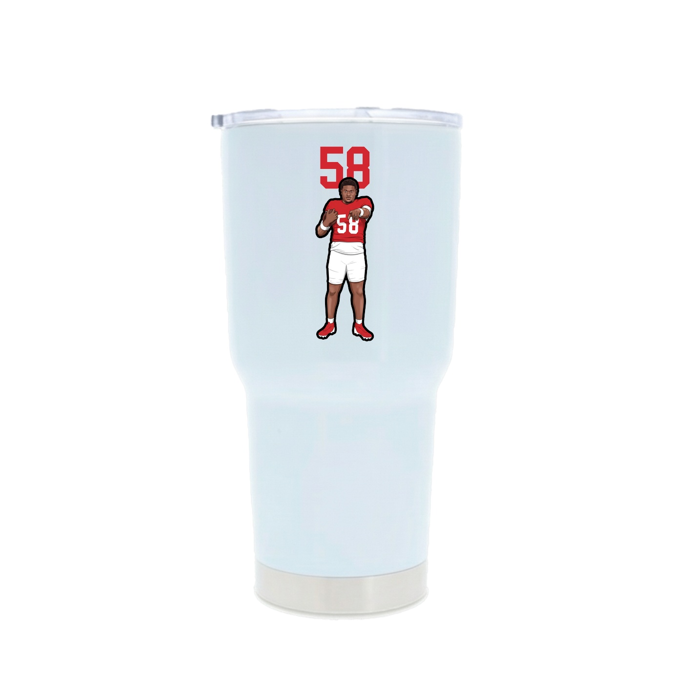 30oz Stainless Steel Tumbler — Number Top in White