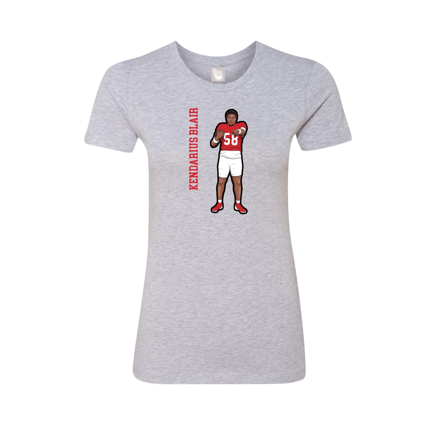 Fitted Women's Tee — Name Vertical in Grey