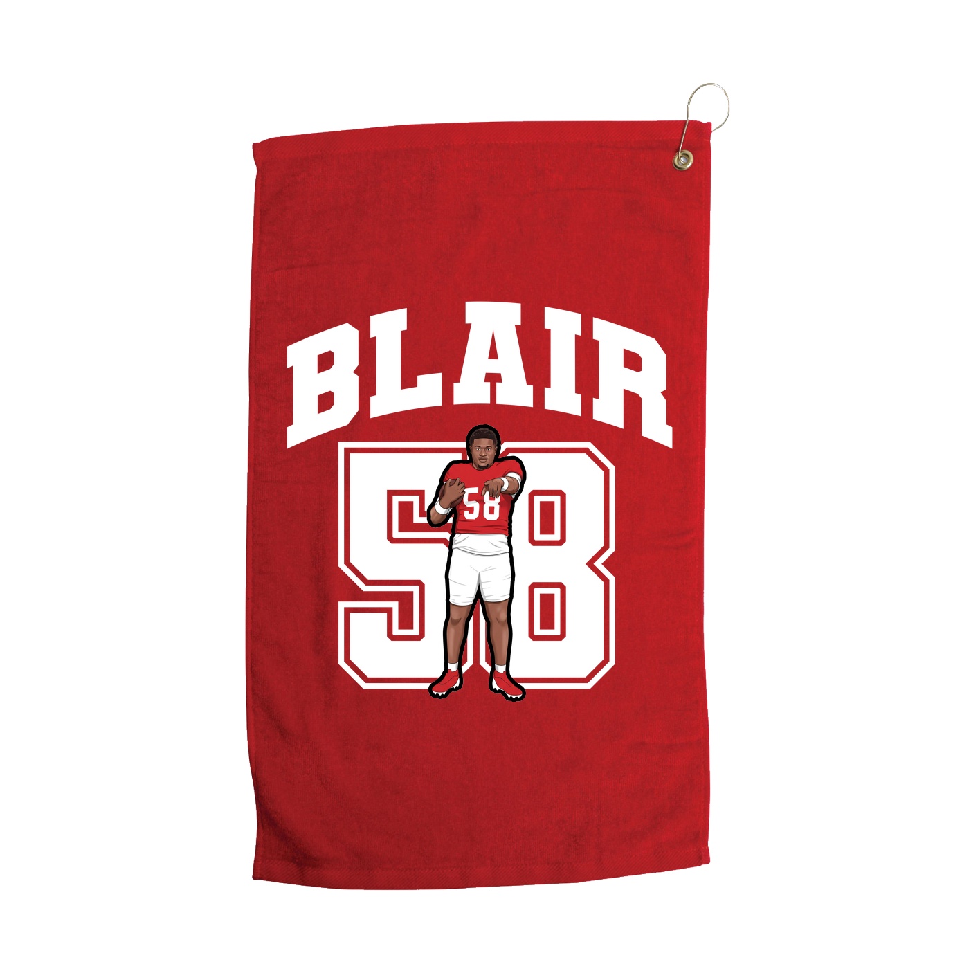 Golf Towel — Number in Red