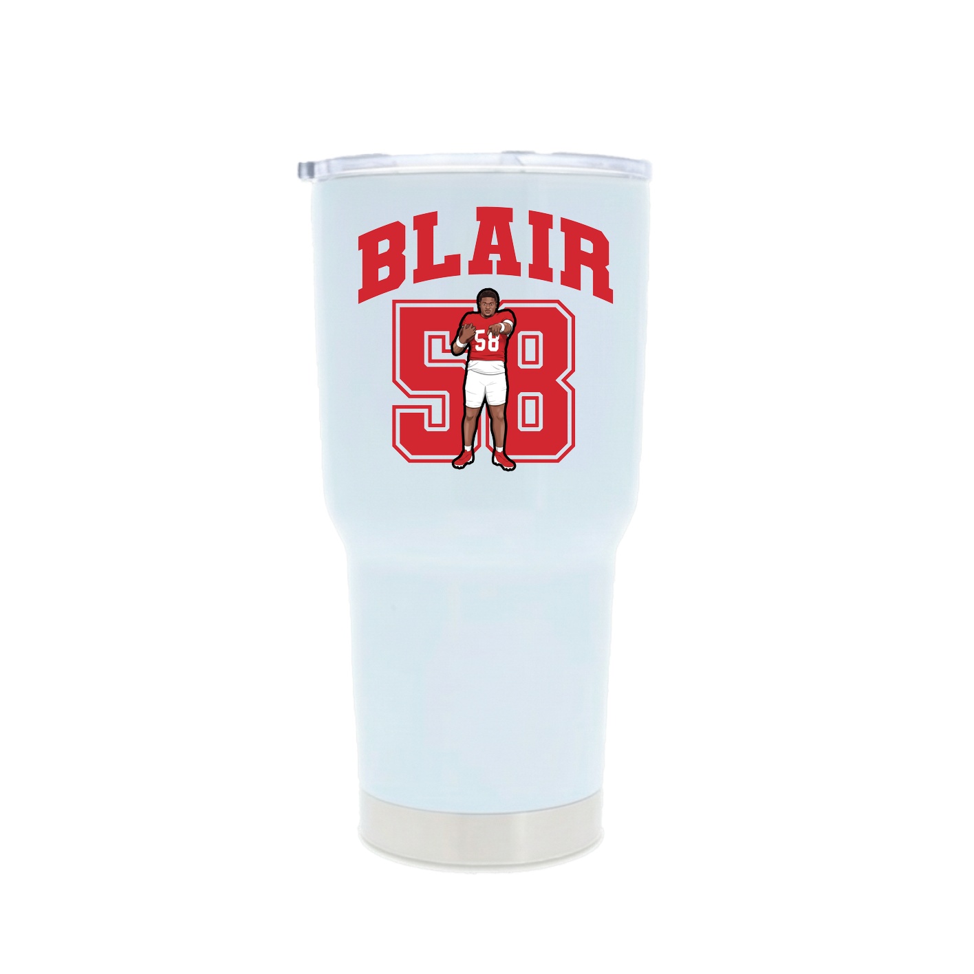 30oz Stainless Steel Tumbler — Number in White