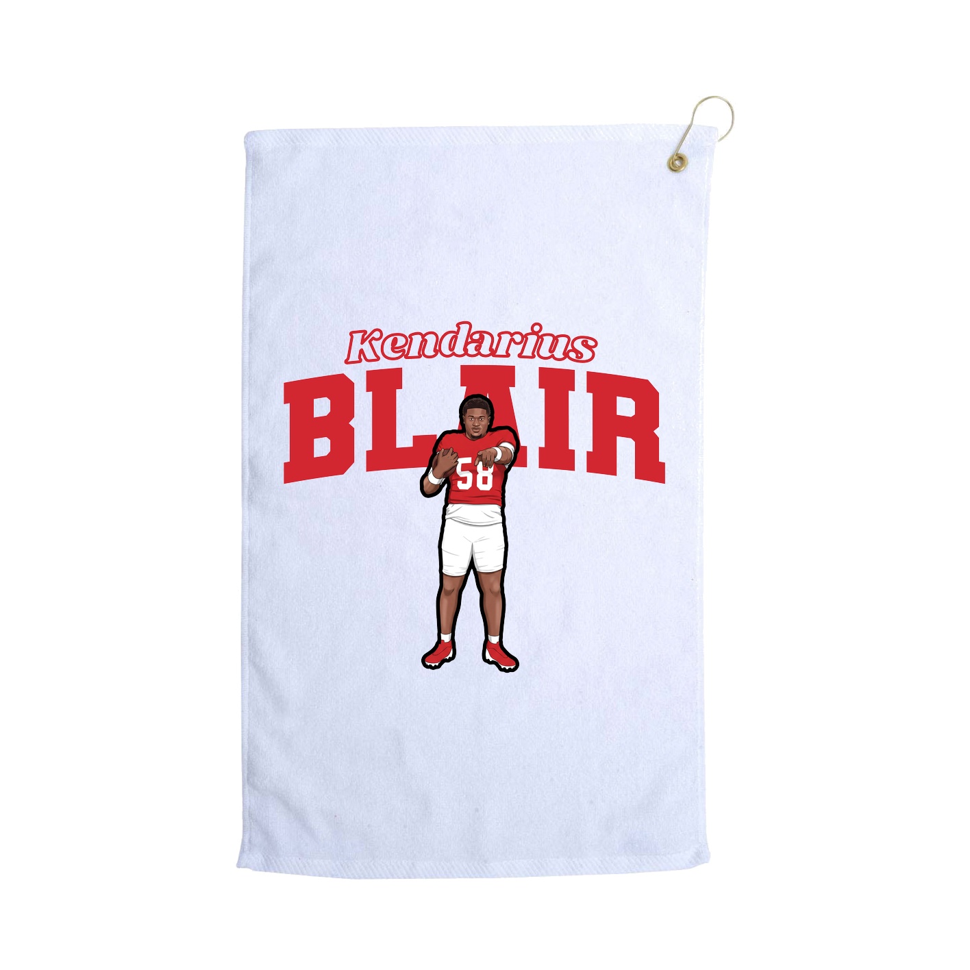 Golf Towel — Name Arch in White