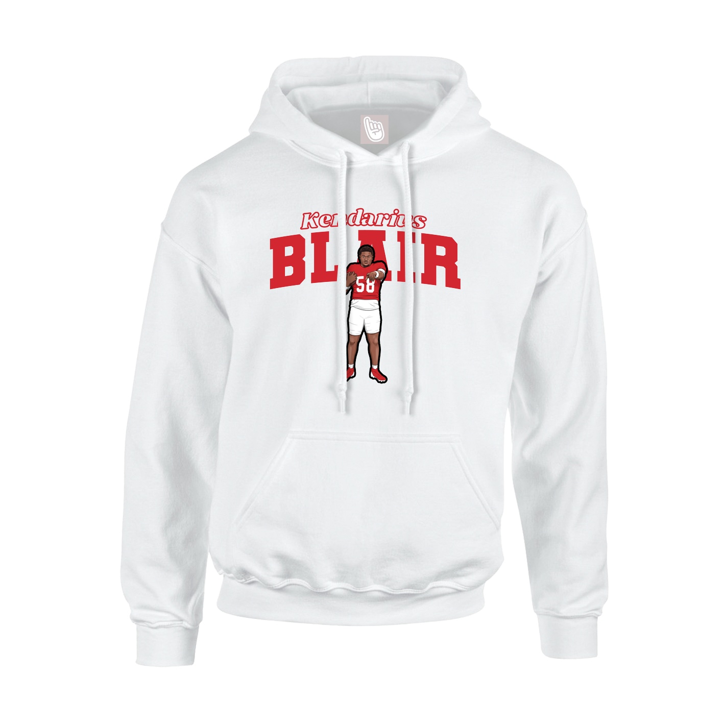 Youth Hoodie — Name Arch in White