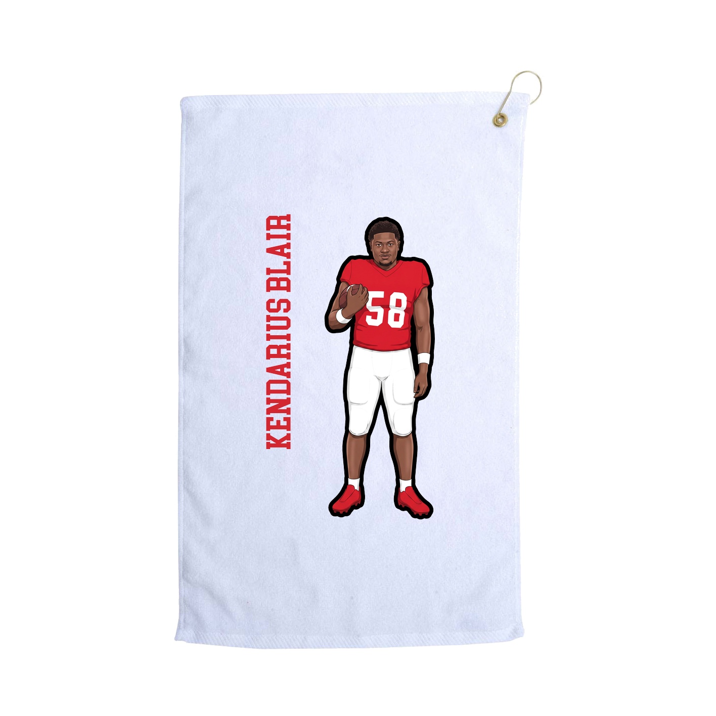 Golf Towel — Name Vertical in White