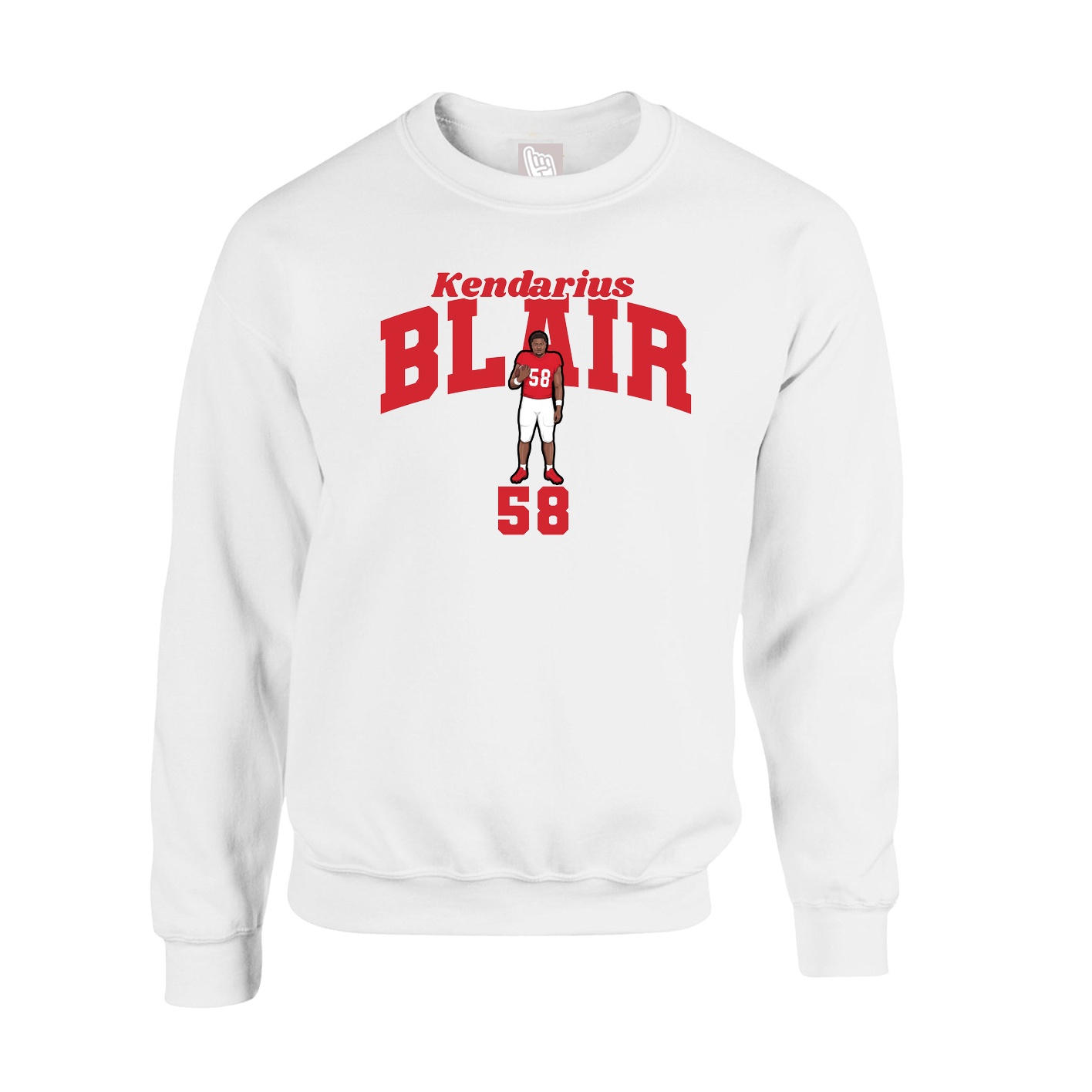Fleece Crew — Signature Arch in White