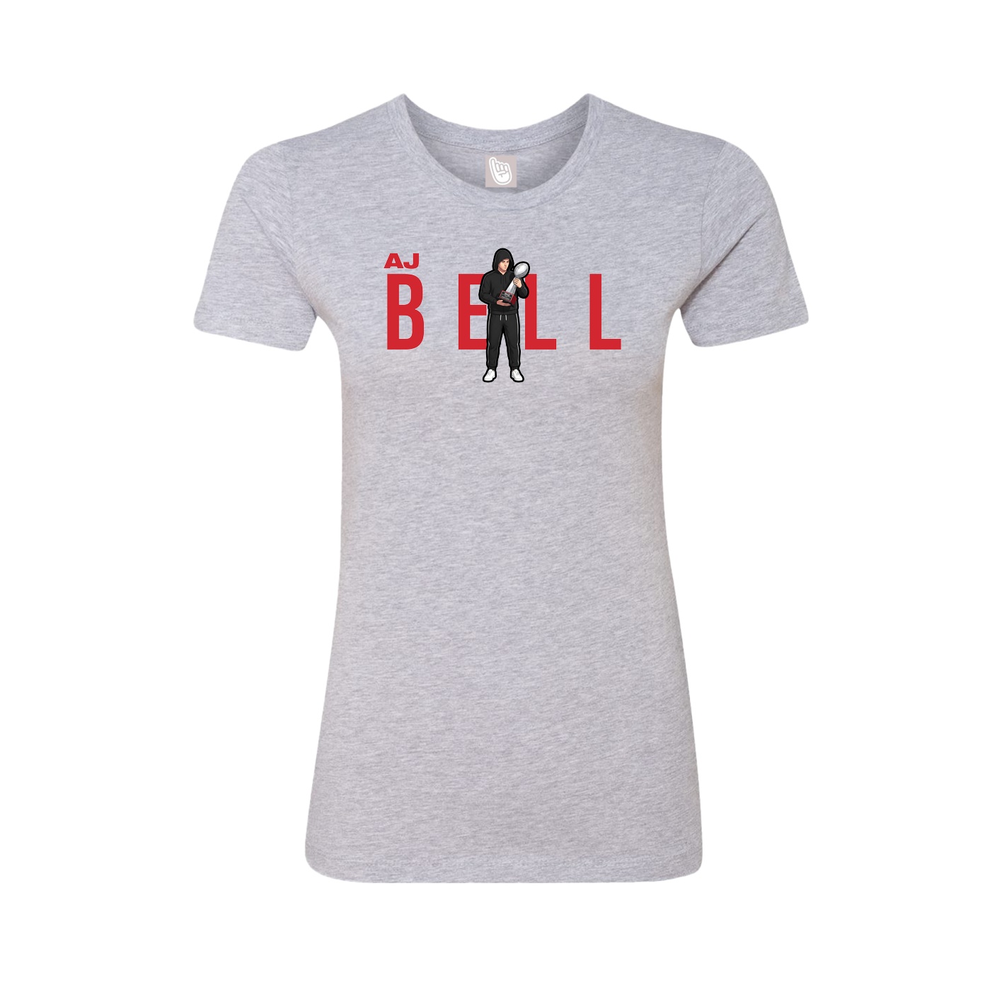 Fitted Women's Tee — Player Name in Grey