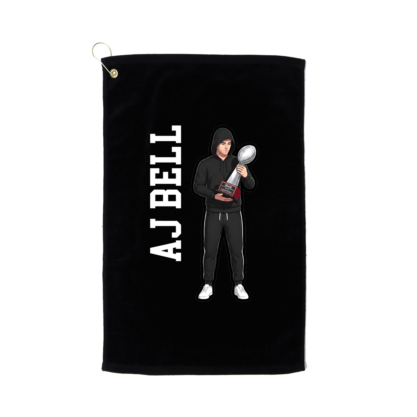 Golf Towel — Name Vertical in Black