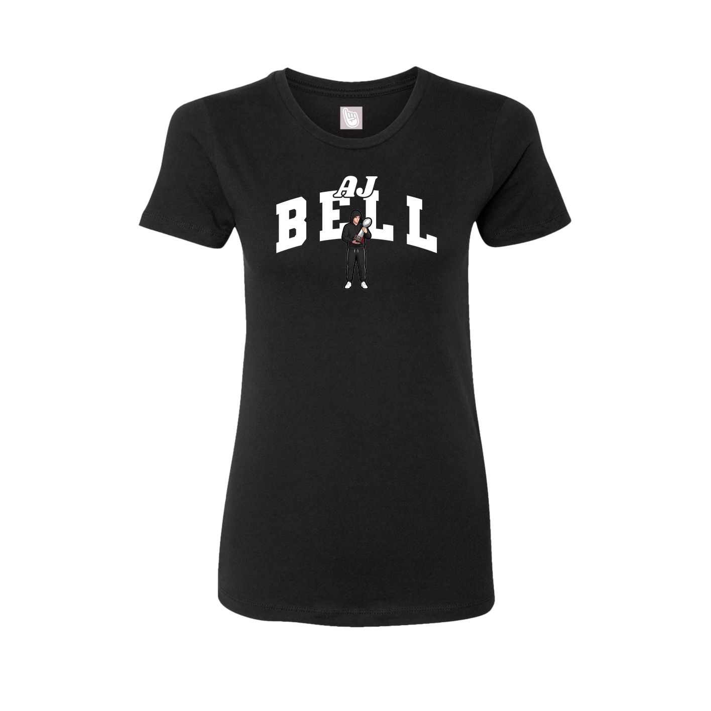 Fitted Women's Tee — Signature Arch in Black