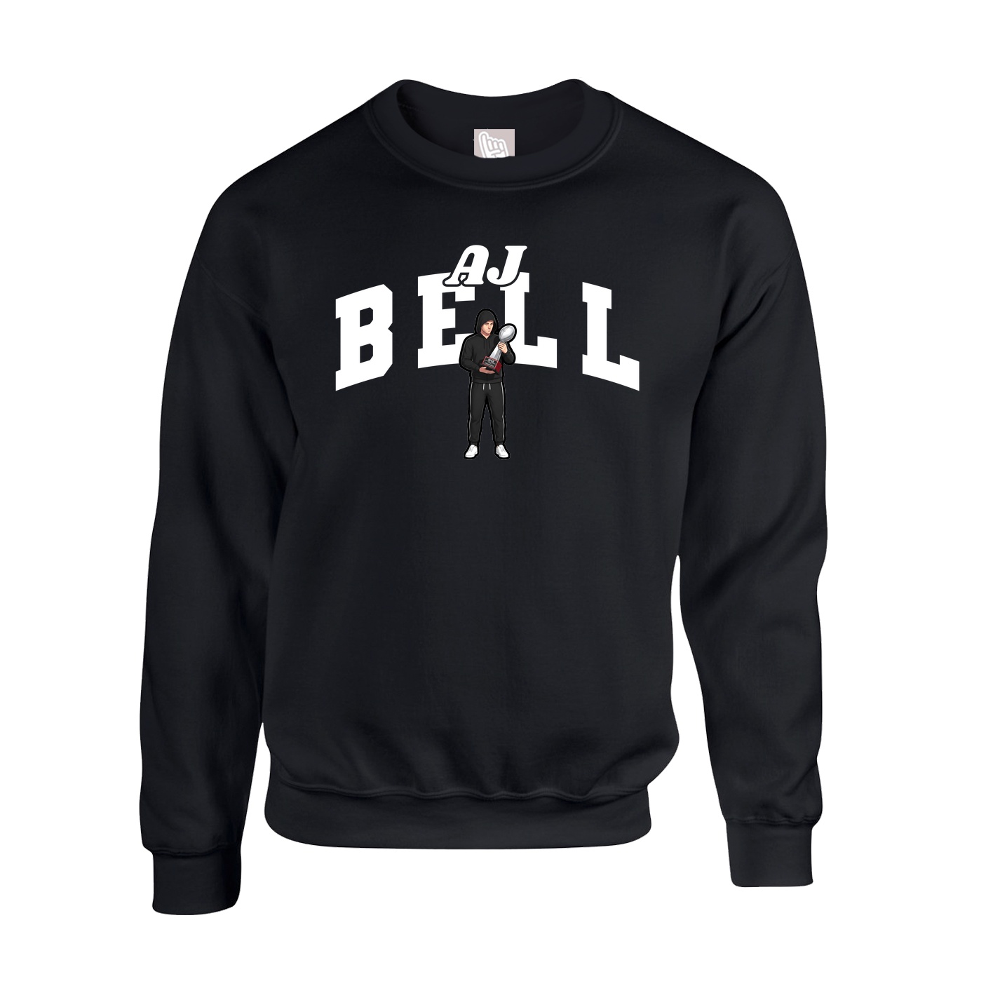 Fleece Crew — Signature Arch in Black
